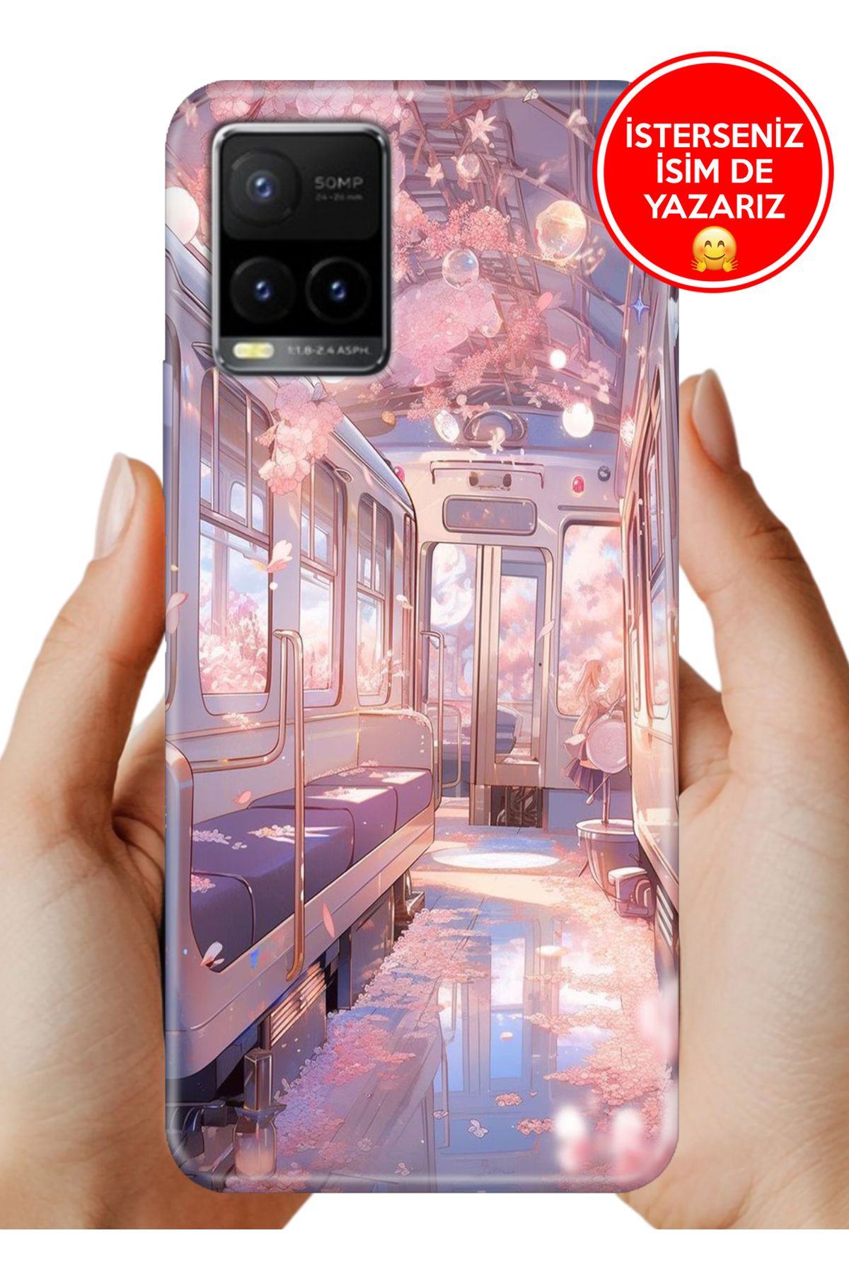 Cekuonline Vivo Y32 / Y33S Uyumlu Kılıf Baskılı Life Style Kapak Silikon Romantik Tren