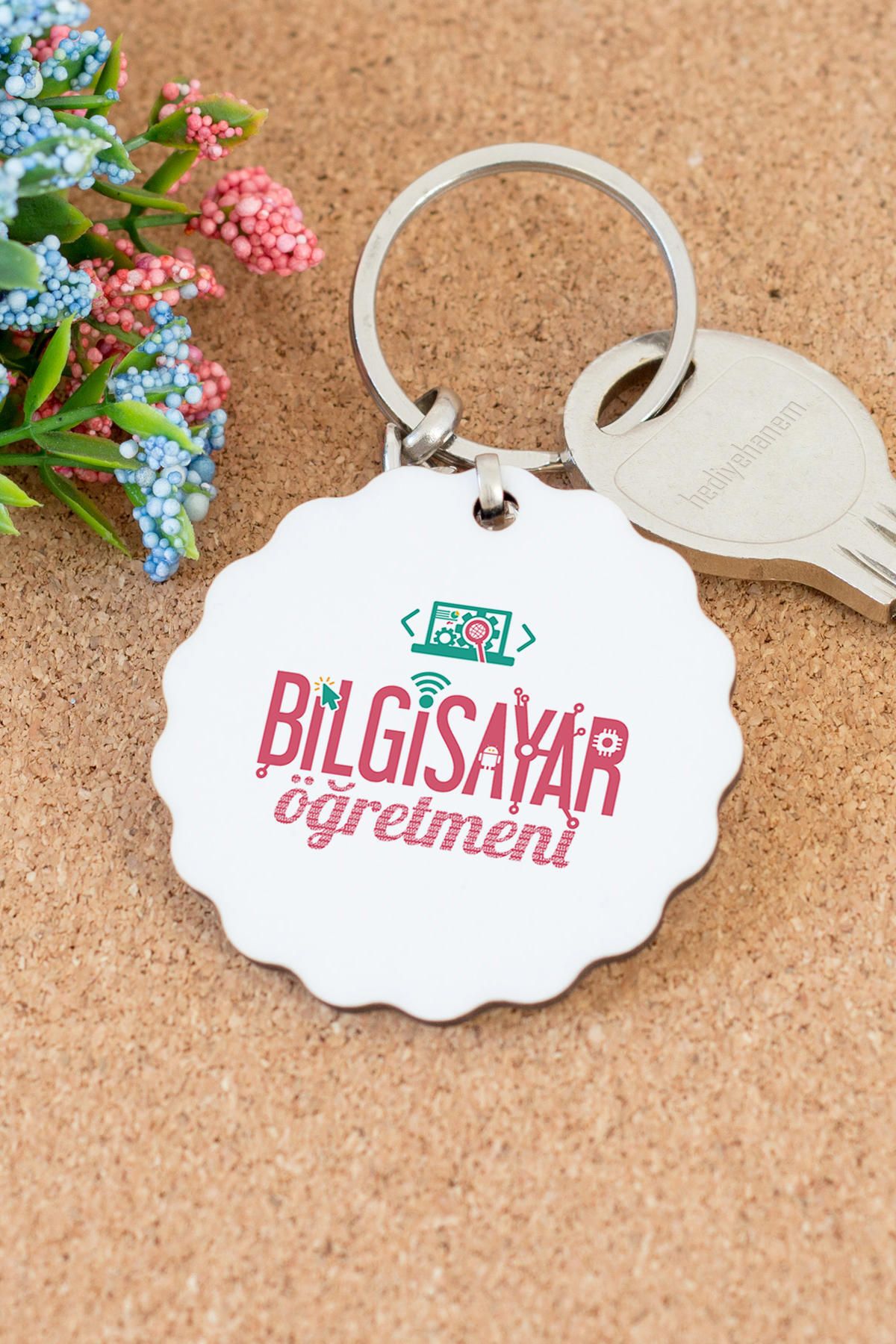 meadgo-Computer Teacher Round Keychain 2