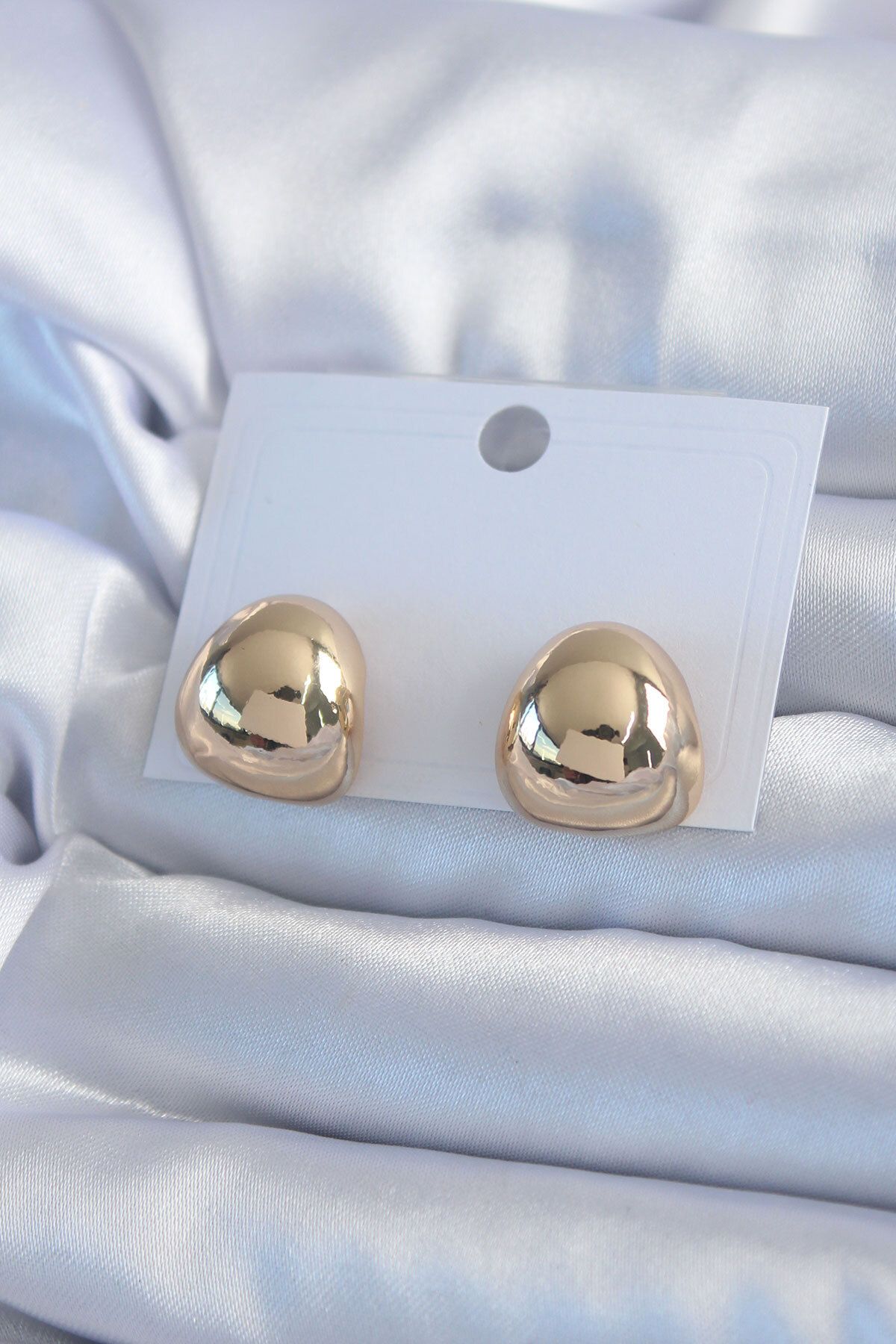 FUDER Gold Renk Pirinç Kadın Küpe