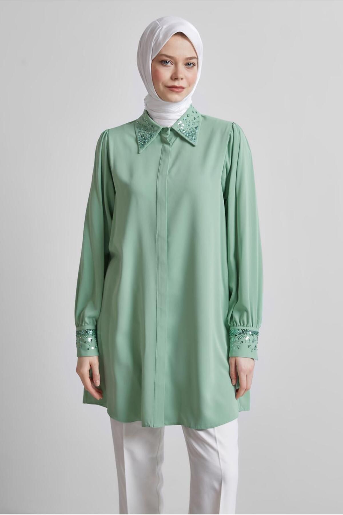 تونیک پیراهن چاپی مهر 45320 Alvina