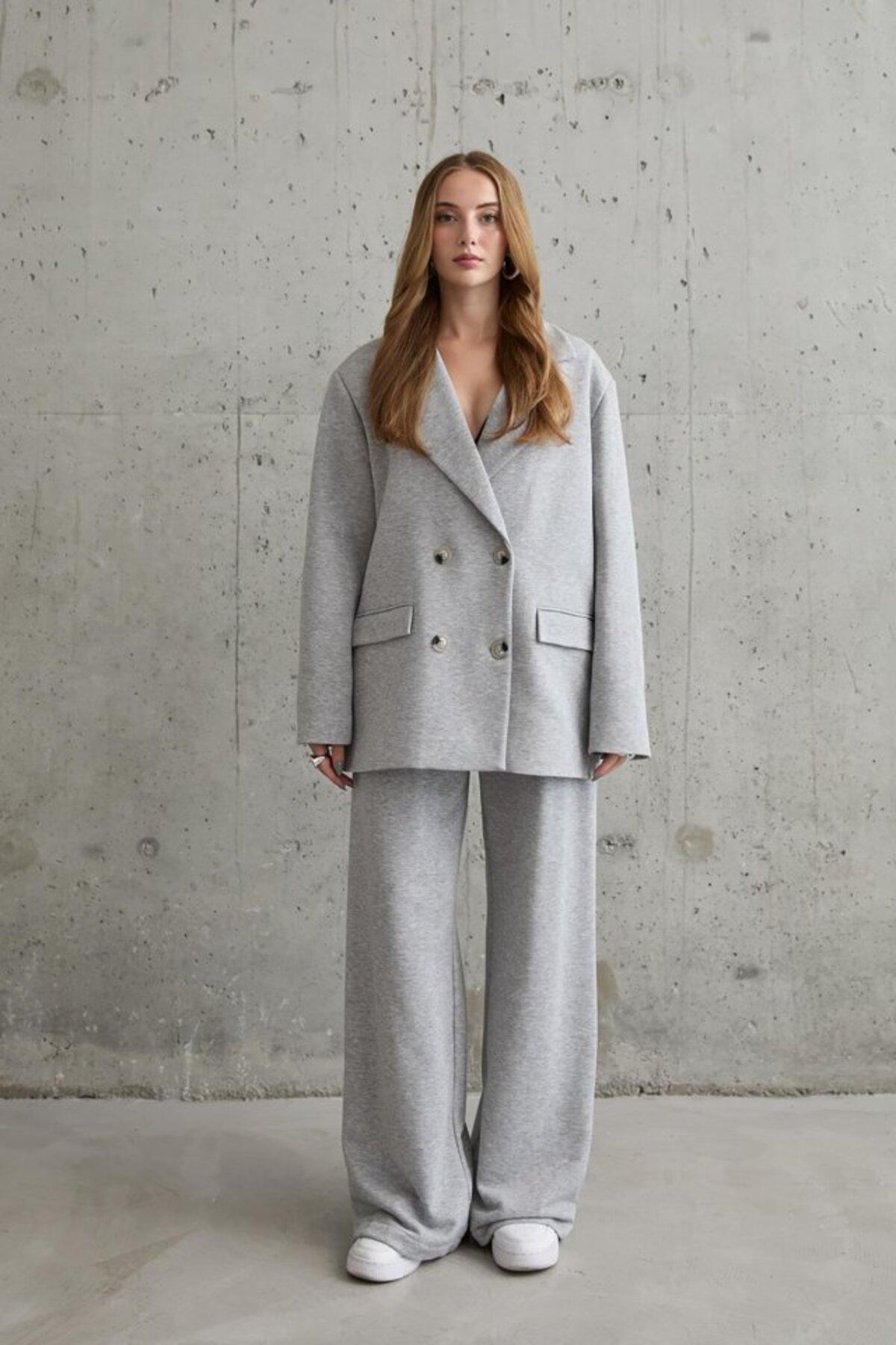 velmorafashion Gri 3-İplik Comfort Ceket Ve Pantolon Takım