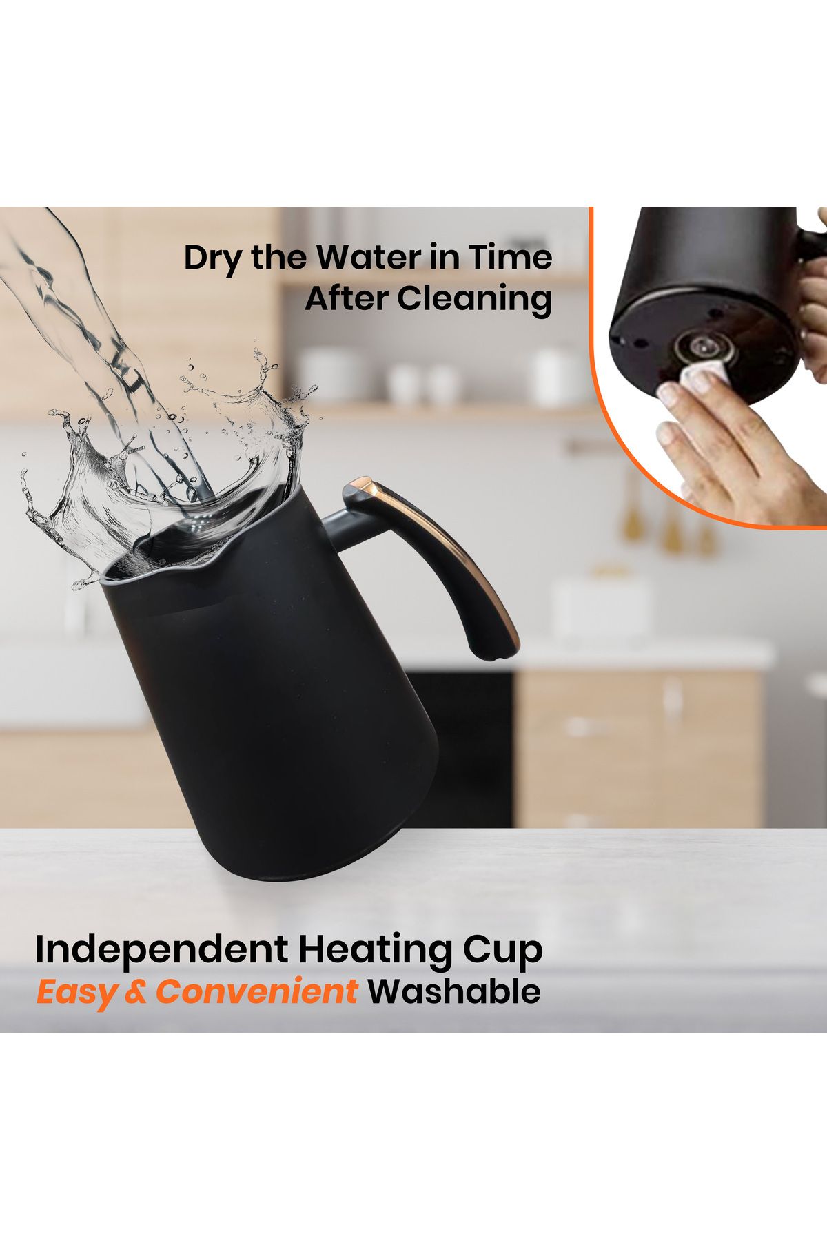 JINOU-Turkish Coffee Maker - 600w, Smart Touch, Premium Material, Non-stick Coating (2 COASTER SET FREE) 6
