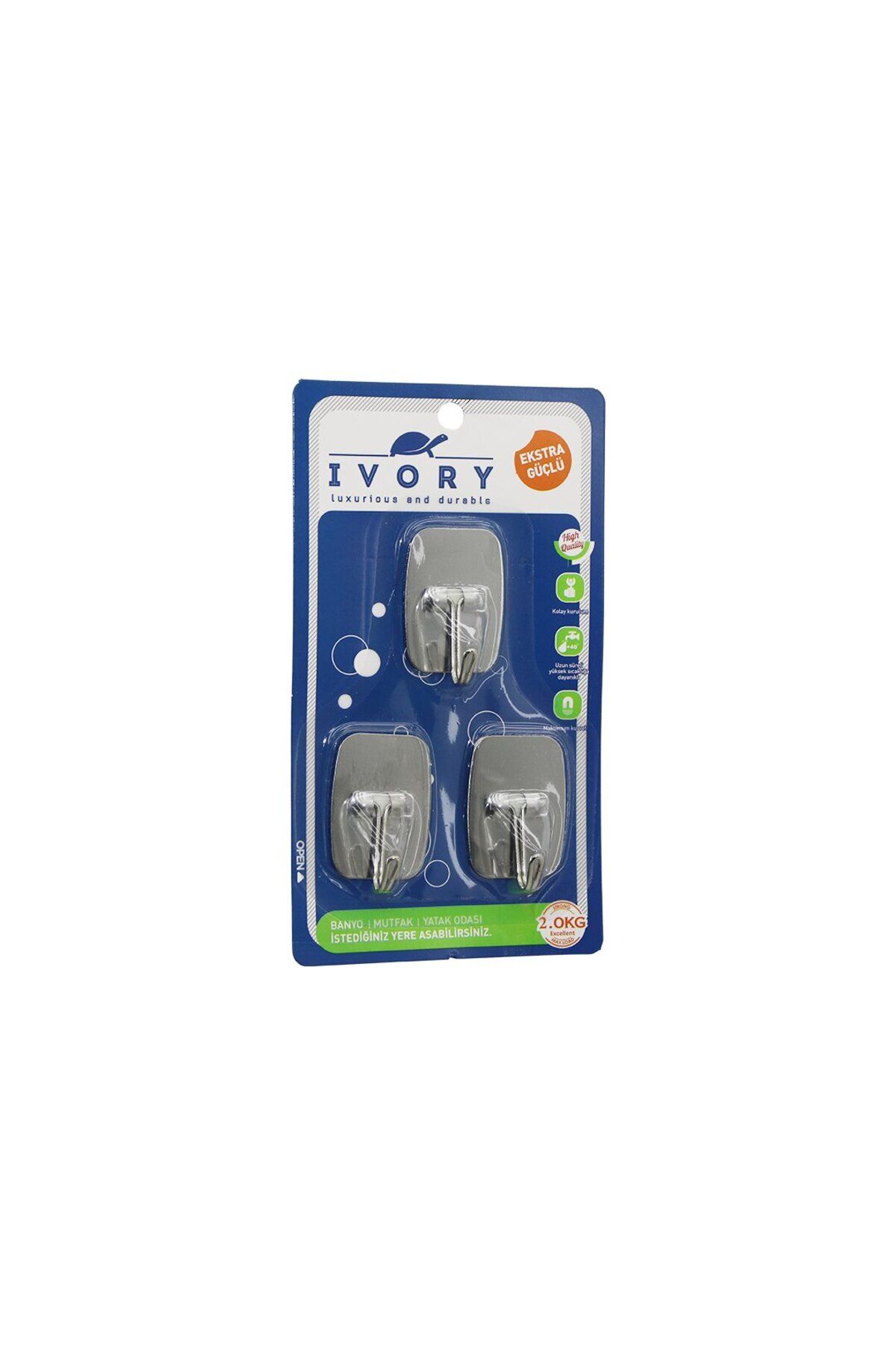 Narnuga 3PCS DİKDÖRTGEN - KOMPLE METAL YAPIŞKAN ASKI 2KG TAŞIMA (4767) - MCT2192-2837