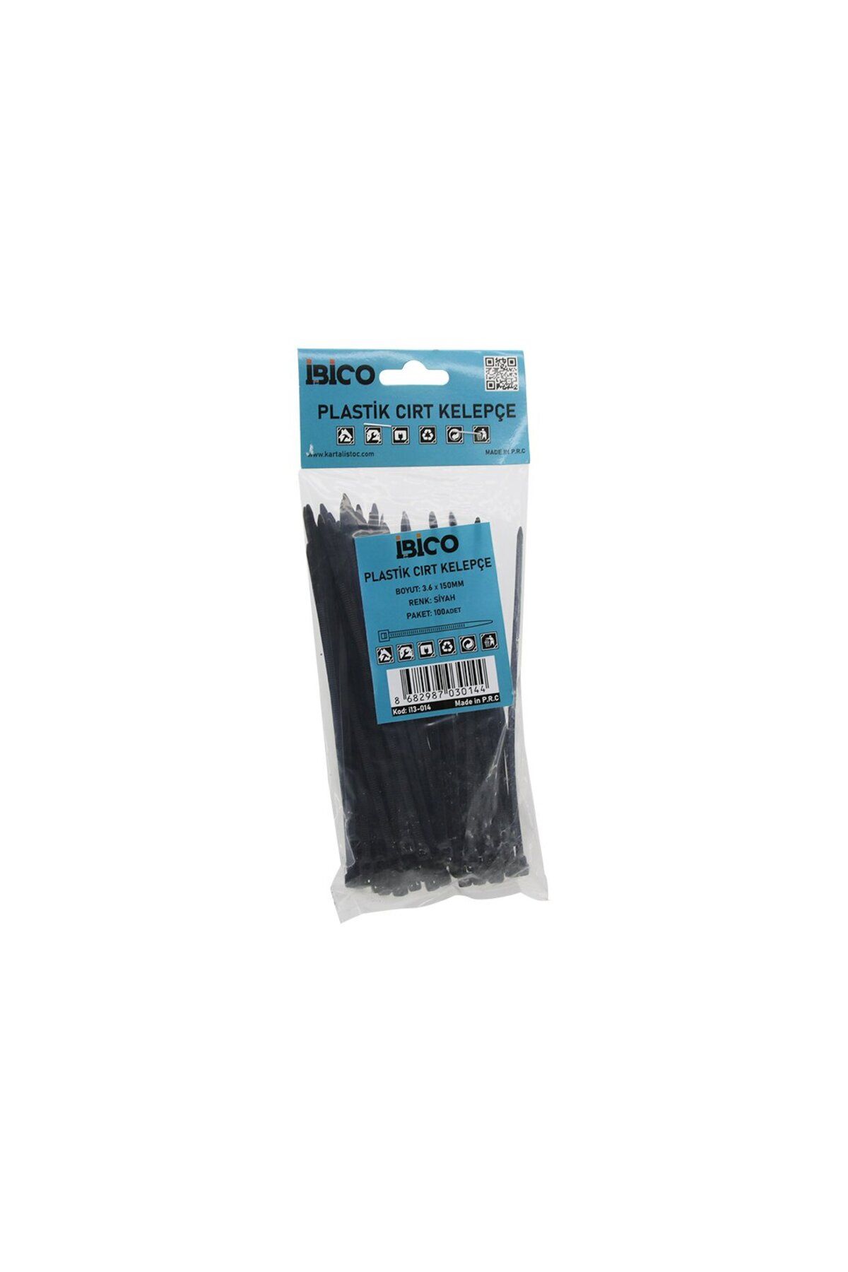 ETC SİYAH 3.6X150MM PLASTİK CIRT KELEPÇE 100PCS (4767) - ETC4671-3258