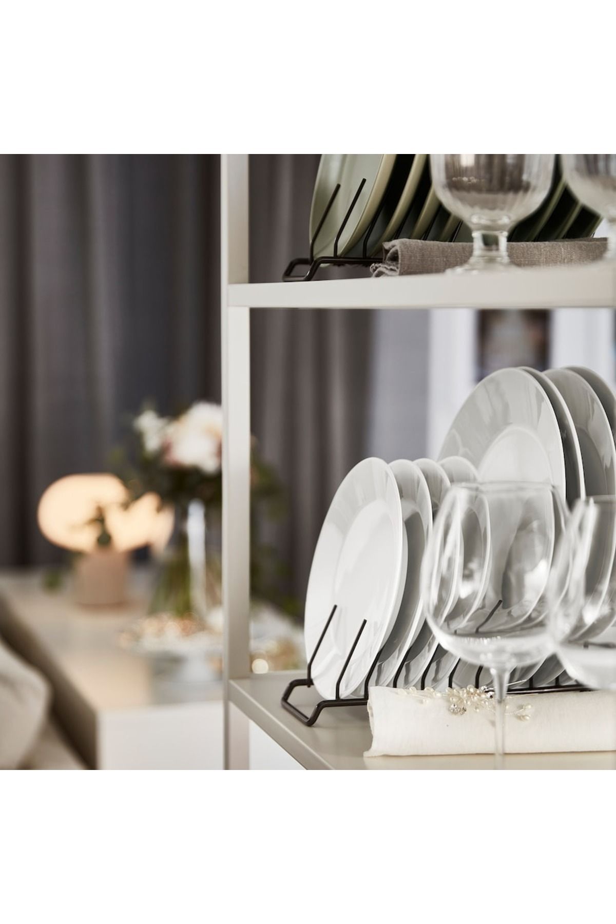IKEA-KEA RINNIG Plate Holder Simple Design for Organizing Plates in Kitchen Cabinets or Drawers 6