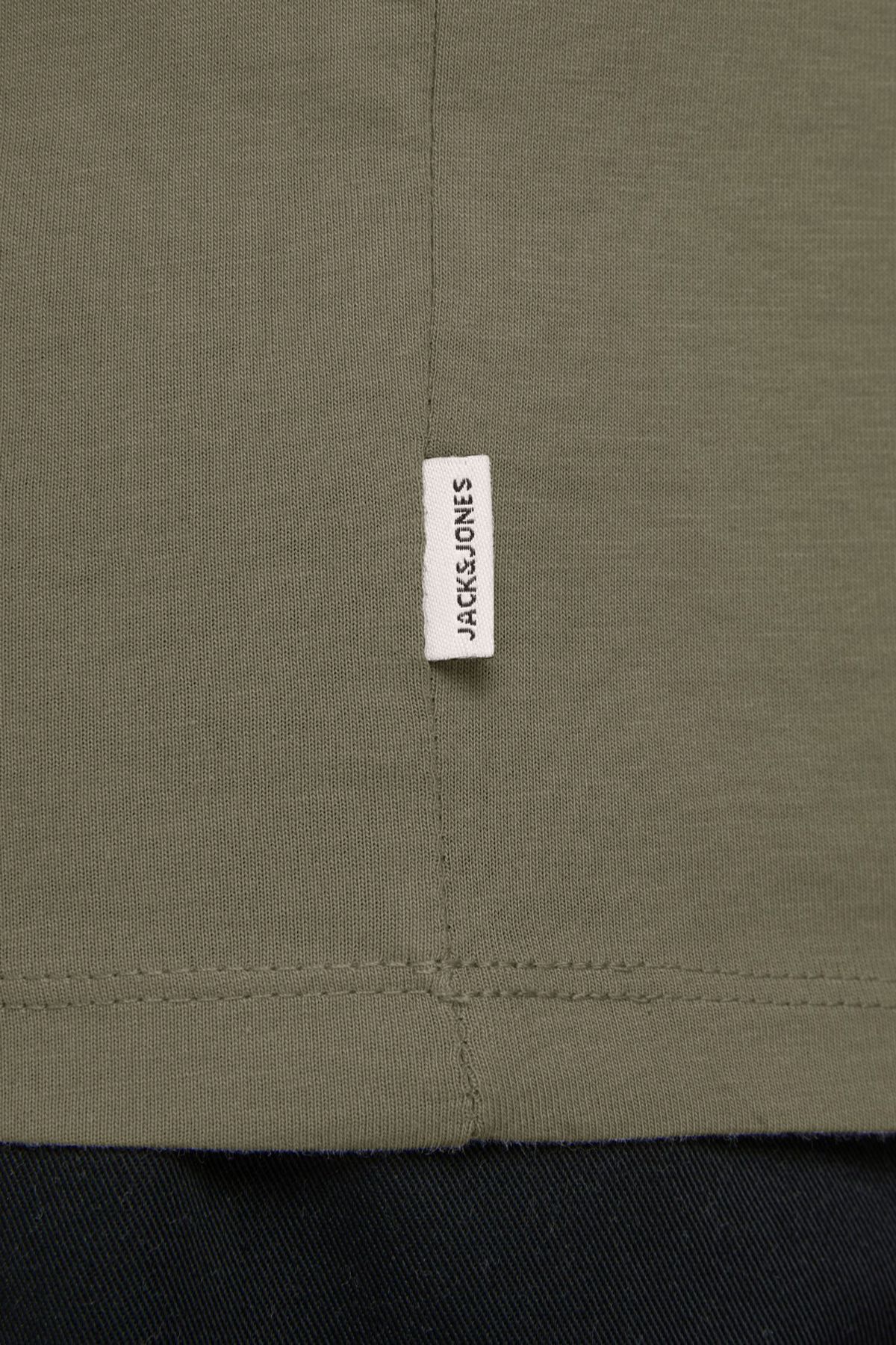 تی شرت خاکستری مردانه Jack & Jones نخی ارگانیک جک اند جونز اسلیم فیت قهوه ای 12156101 Jack & Jones