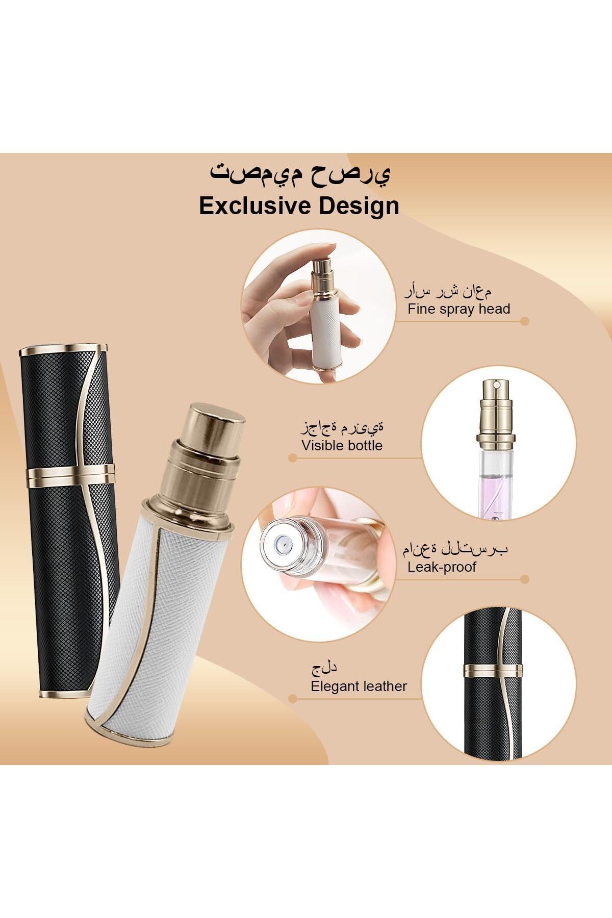 COOYA-زجاجات عطر فارغة، زجاجات رذاذ عطر محمولة، للسفر (5 مل) 3