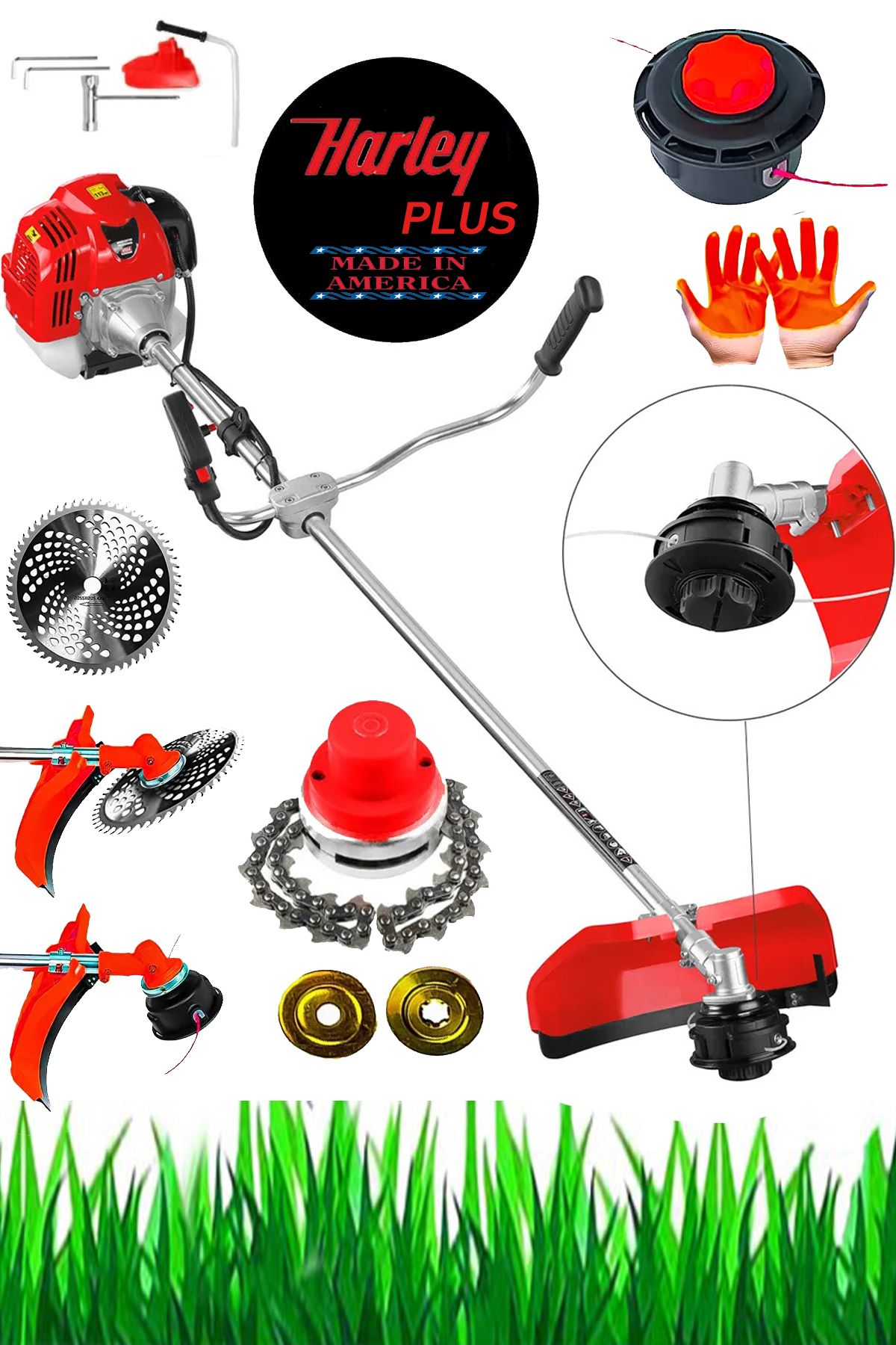 HARLEYY PLUS PRO AMERİCA ÖZEL YAPIM BENZİNLİ YAN TİPİ OT ÇALI BİÇME TIRPANI