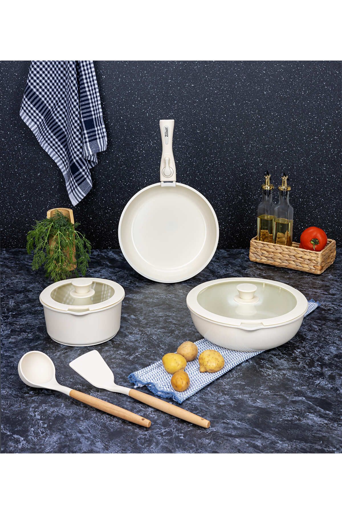Zilan-Zilan ZLN0965 8-piece cookware set, 5 layers of material, oven-safe 13