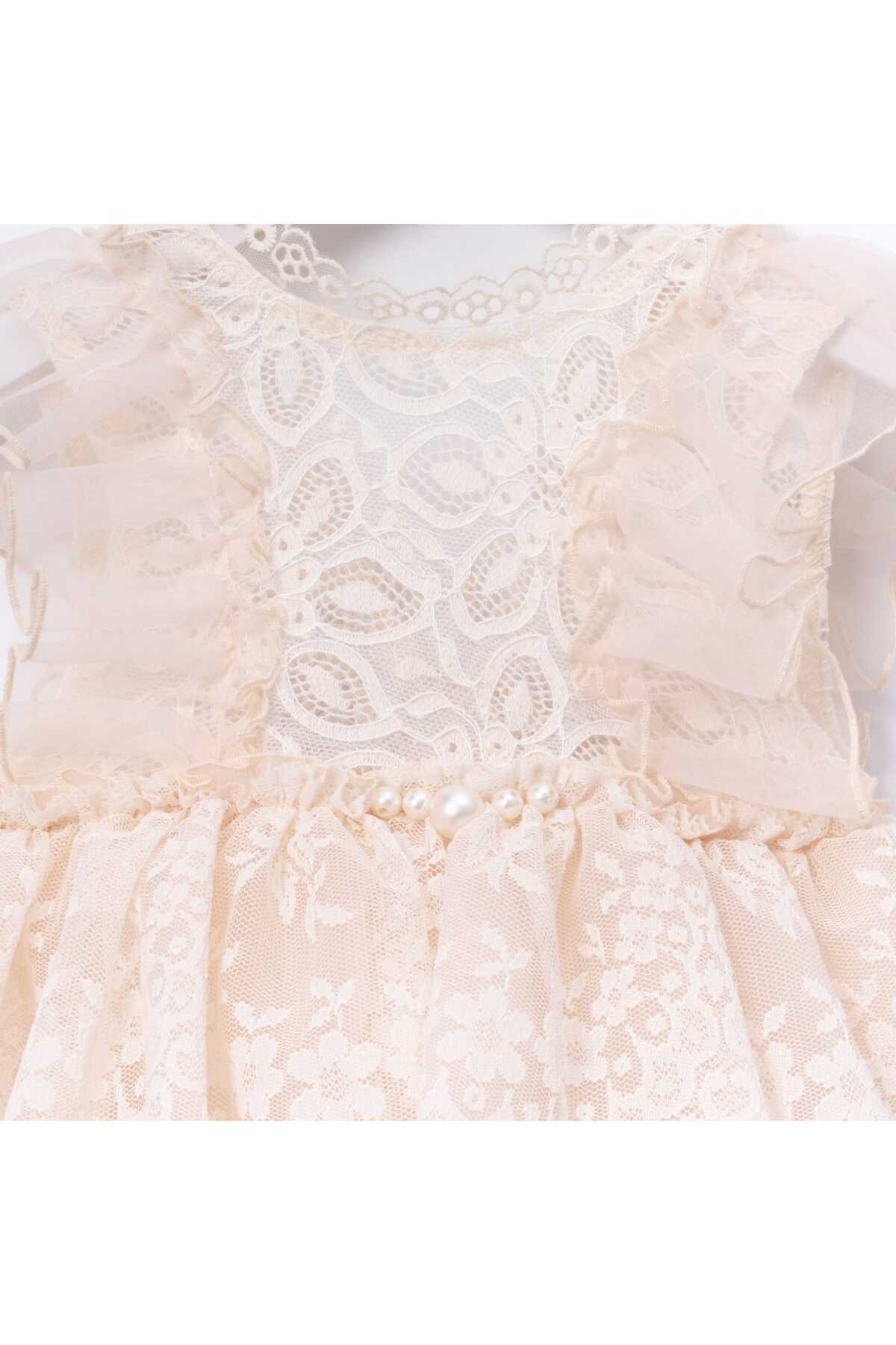 bebeksen İNCİ DETAYLI DANTEL ABİYE KIZ BEBEK ÖZEL GÜN DOĞUM GÜNÜ ELBİSESİ fotoğrafı 5 (önizleme)
