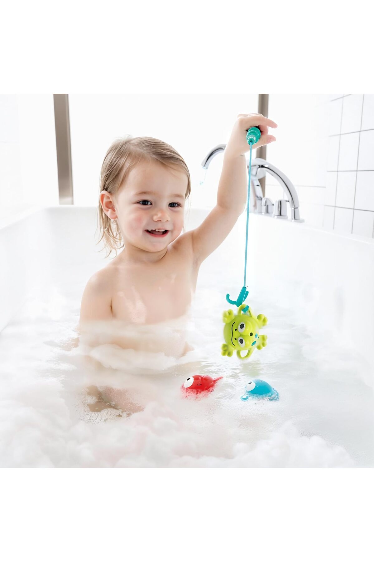 Hape-Double Fun Fishing Set, Jumping Sea Creatures with Net & Detachable Ages 2 Years+ 2