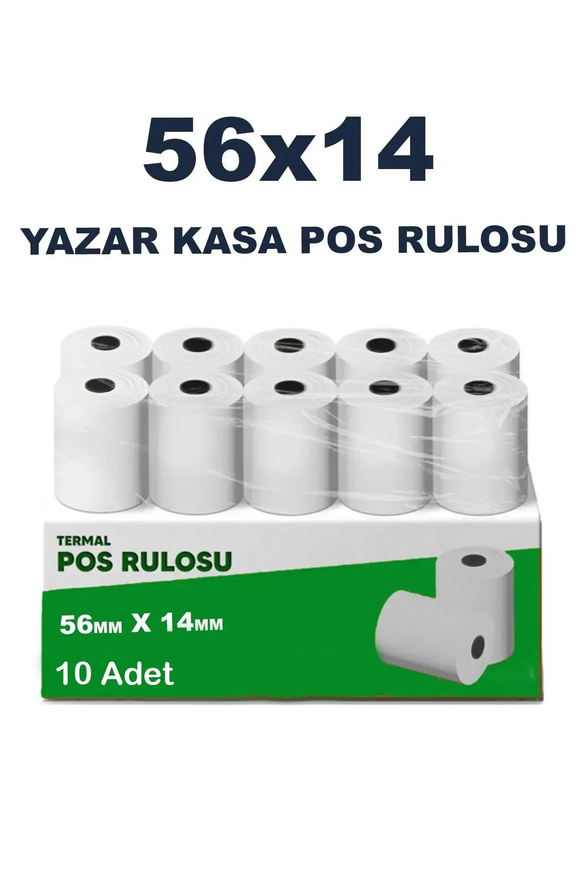 Merwish 56mm x 14m Termal POS Rulo Kağıt Termal Yazıcı ve Yazar Kasa İçin Uyumlu Net Kalıcı Baskı 10 Adet