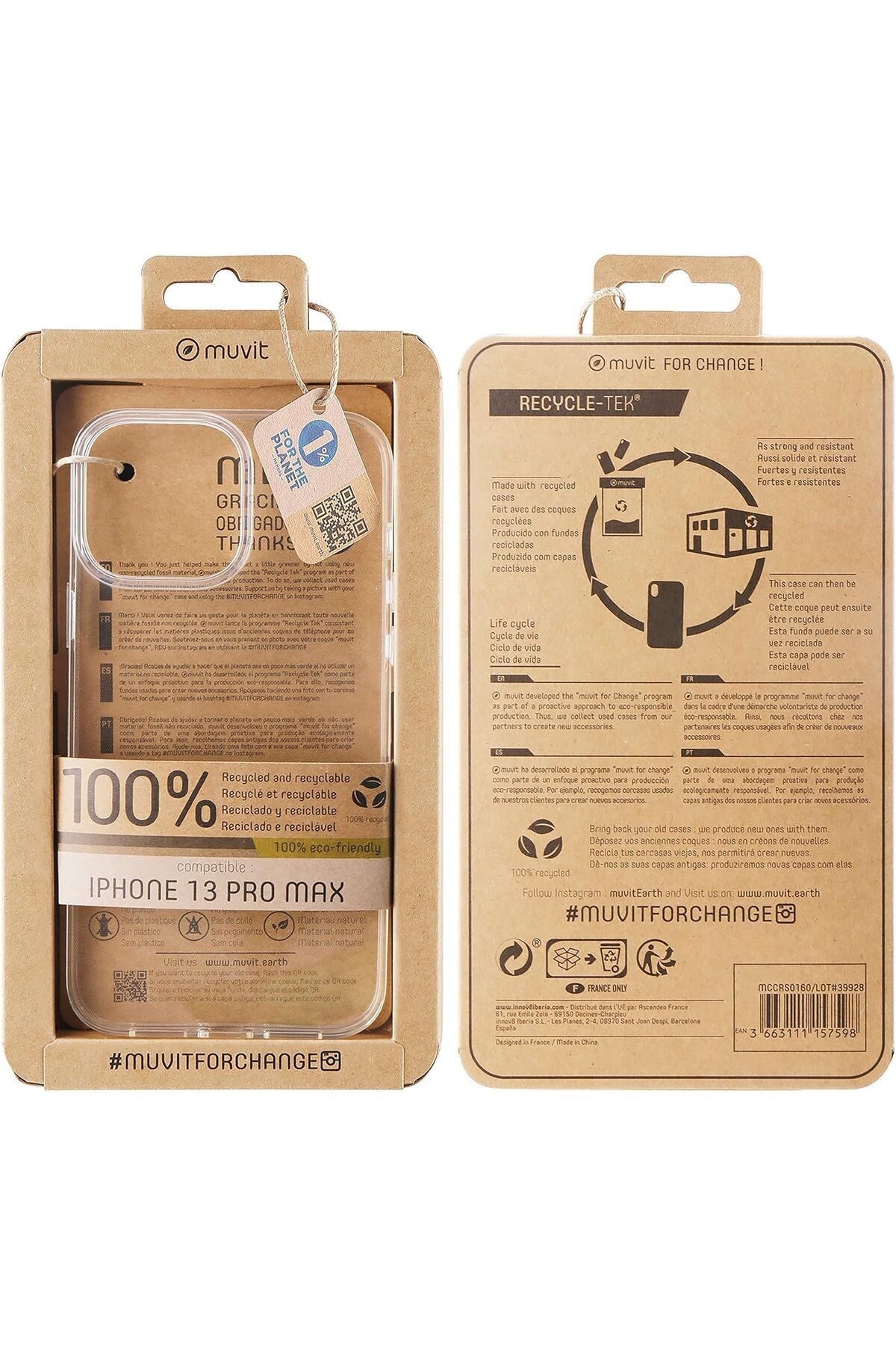 Muvit-Active FOR CHANGE RECYCLETEK SOUPLE TRANSPARENTE IPHONE 13 PRO MAX 2