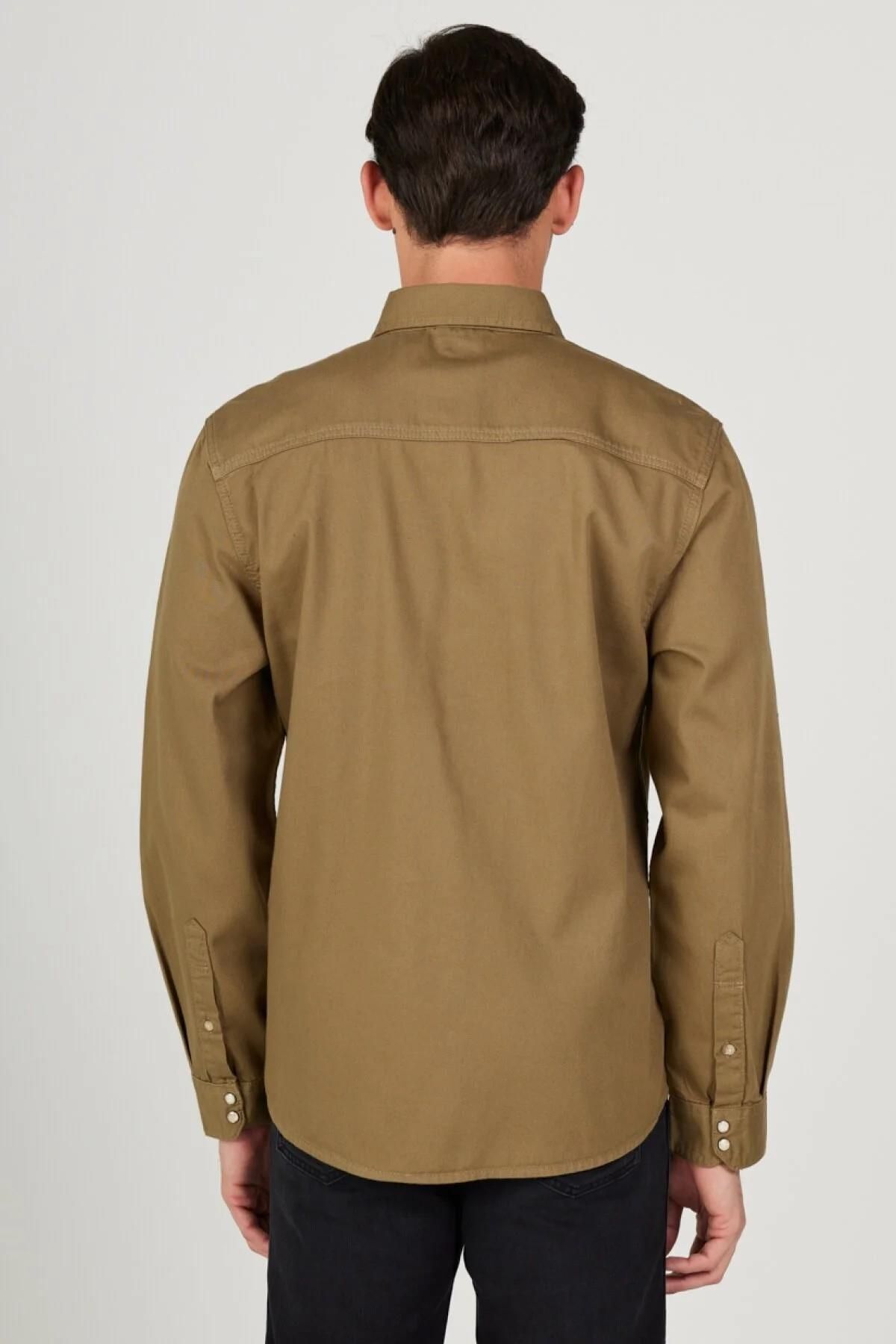 پیراهن / بلوز دکمه دار سبز مردانه پنبه ای 100 ٪ Olive مناسب L232380308 Lee