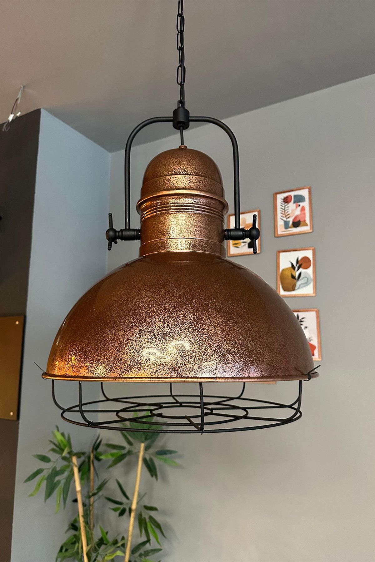 Bamyum-Copper Color Single Pendant Lamp Chandelier Rustic Lamp Models Living Room Kitchen Hairdresser Patisserie Chandeliers 3