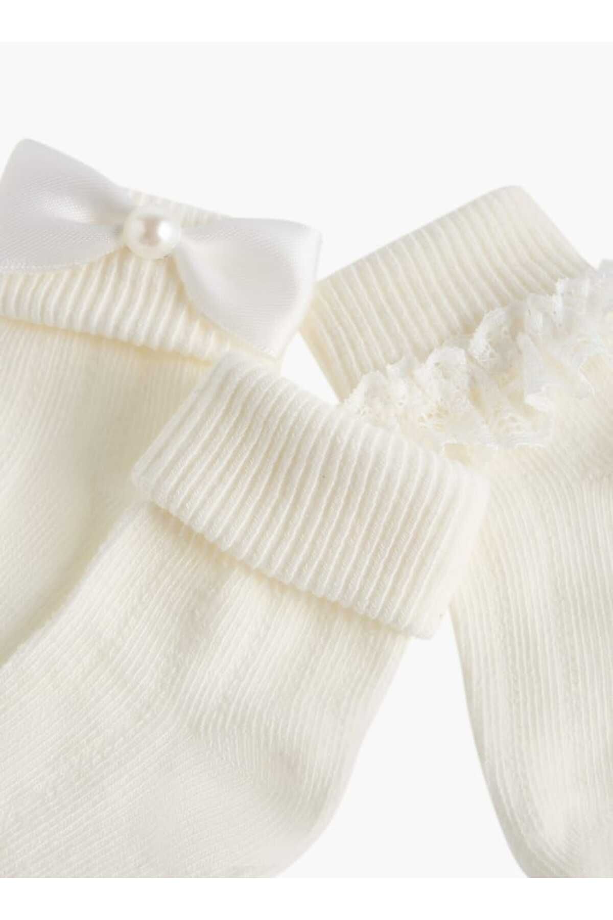 Barefeet-Frill Detail Non Terry Ankle Length Socks - Set of 3 4