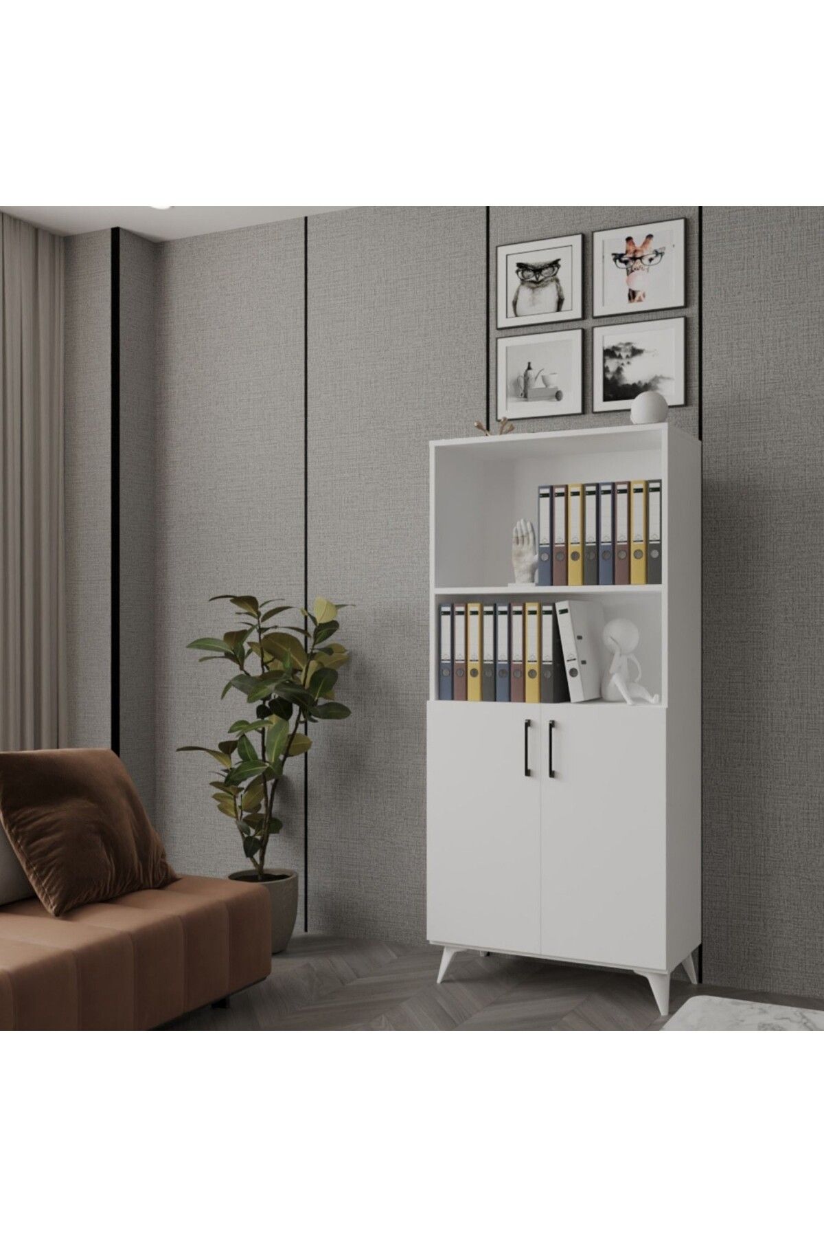 viesmo Nova 4 Raflı Dosya Dolabı, Ofis Dolabı Beyaz