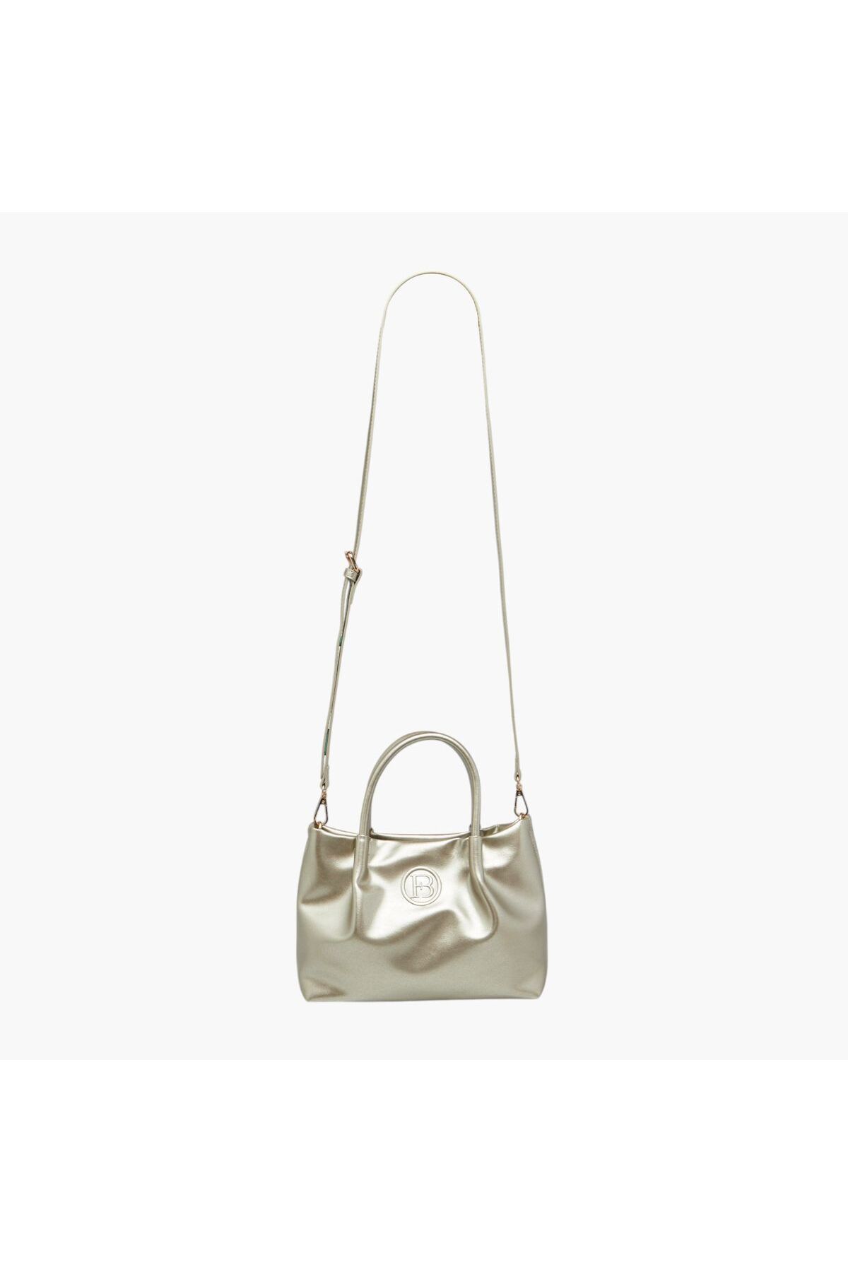 Flora Bella by Shoexpress-Logo Embossed Tote Bag with Detachable Strap and Snap Button Closure 2