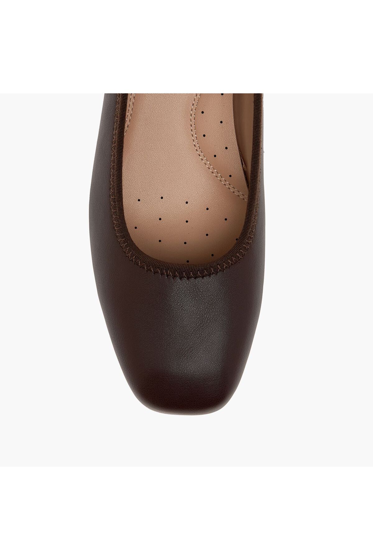 Paprika-Solid Slip-On Pumps with Block Heels 5