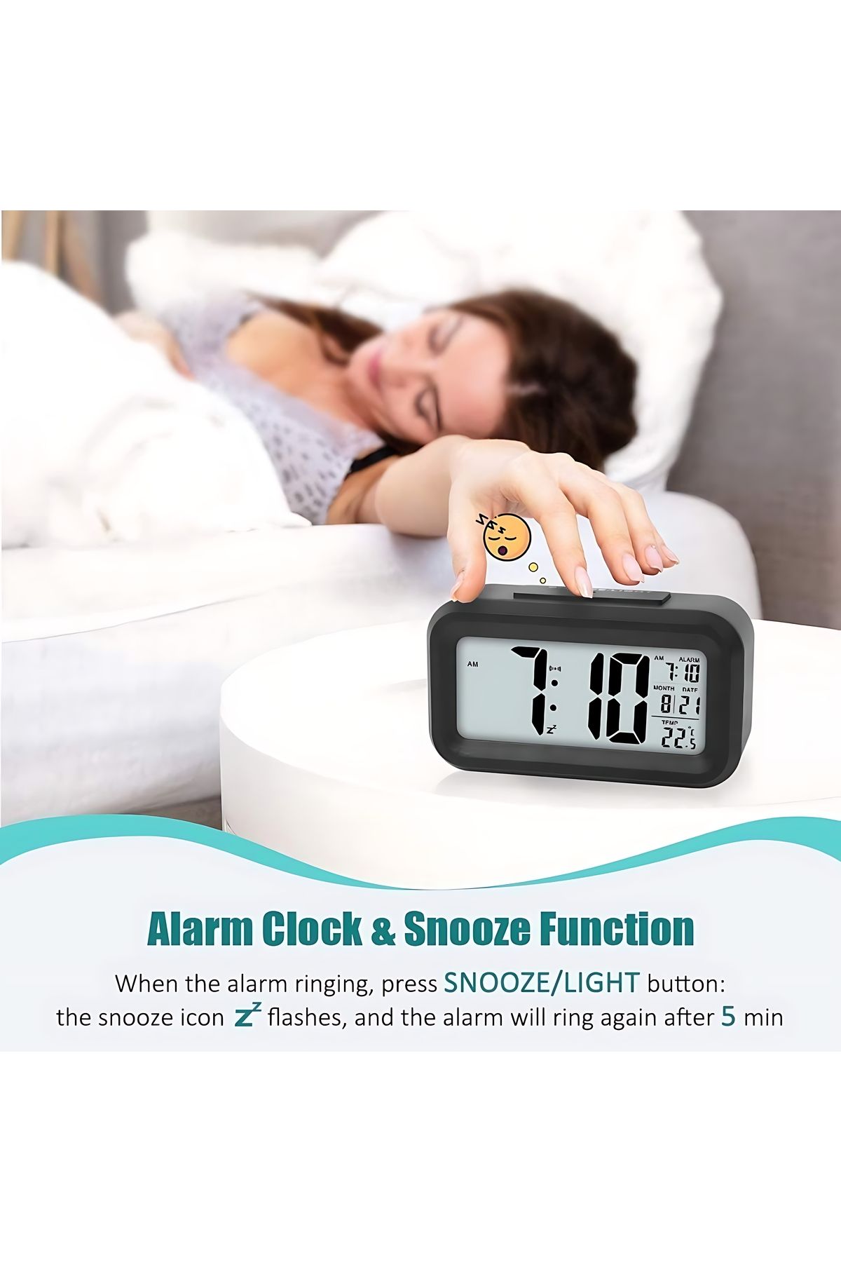 Other-Digital Table Alarm Clock - Bedside Smart Desk Timepiece for Heavy Sleepers Students 4