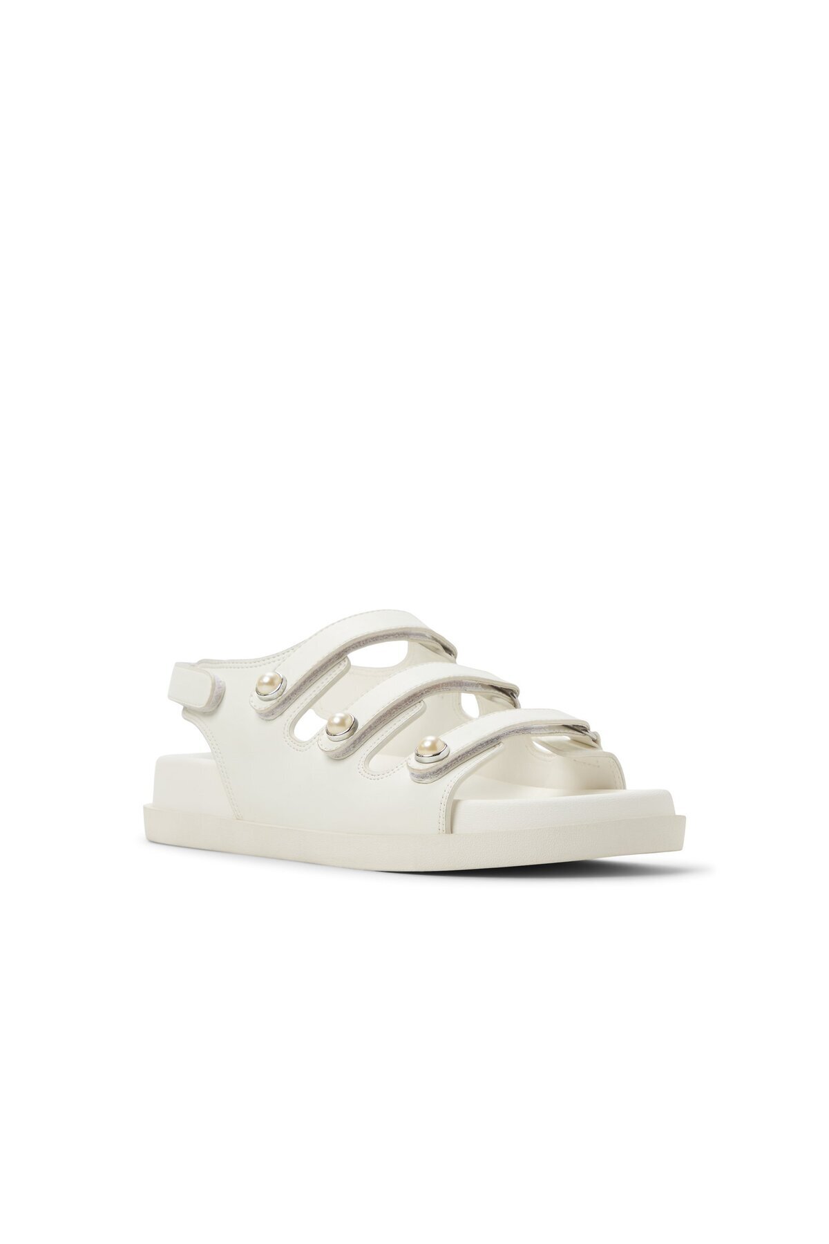Call it Spring-White Pearlle Flat Sandals For Women 4
