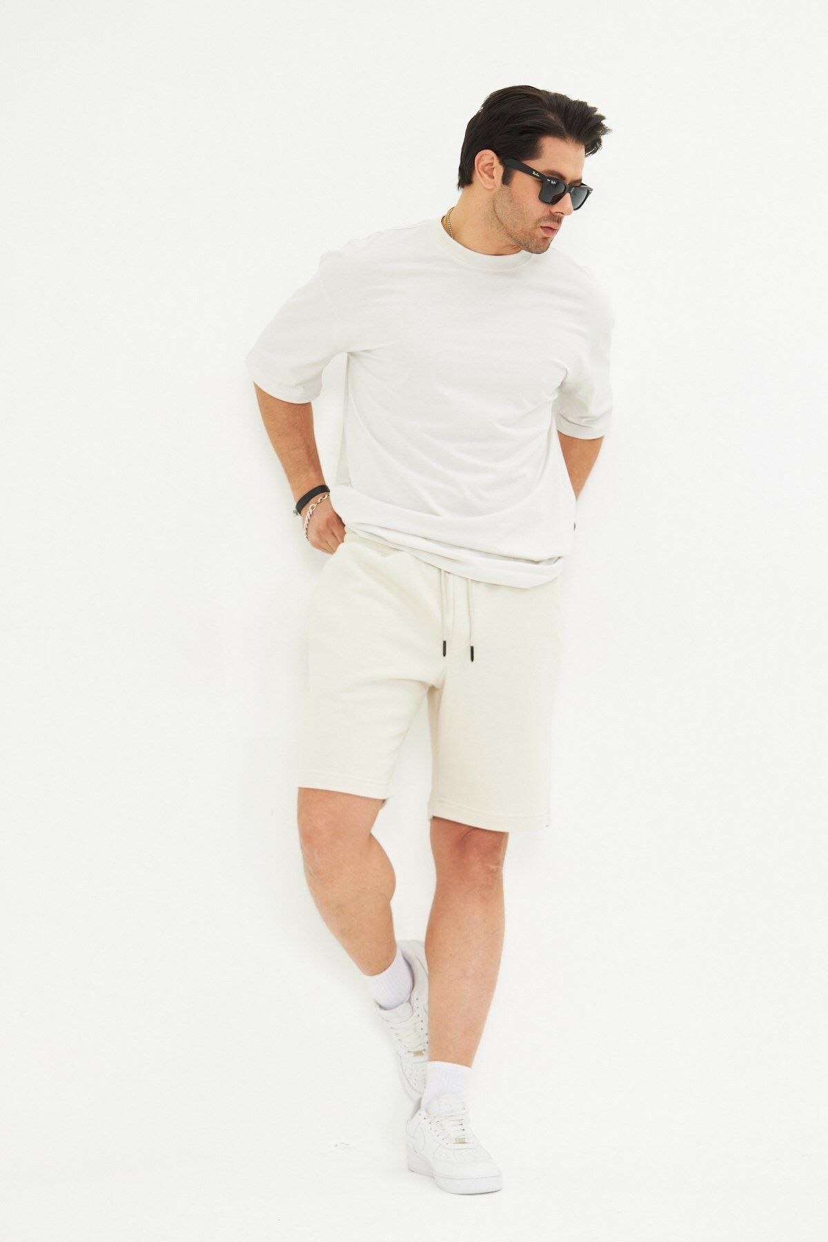 The Champ Clothing-Βαμβακερό άνετο σορτς με διπλή τσέπη μέχρι το γόνατο 4