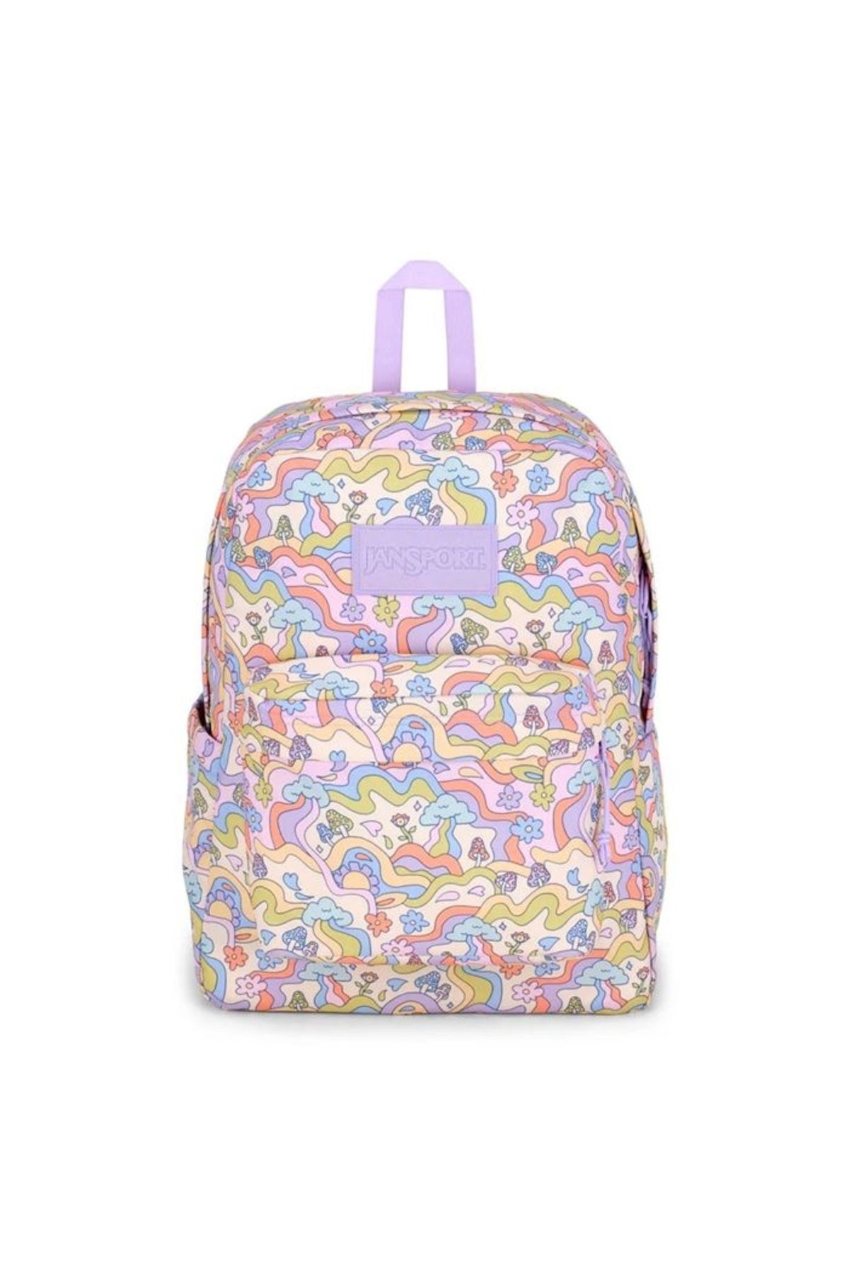 Jansport-Purple printed backpack JanSport SuperBreak Plus Groovy Guides 1