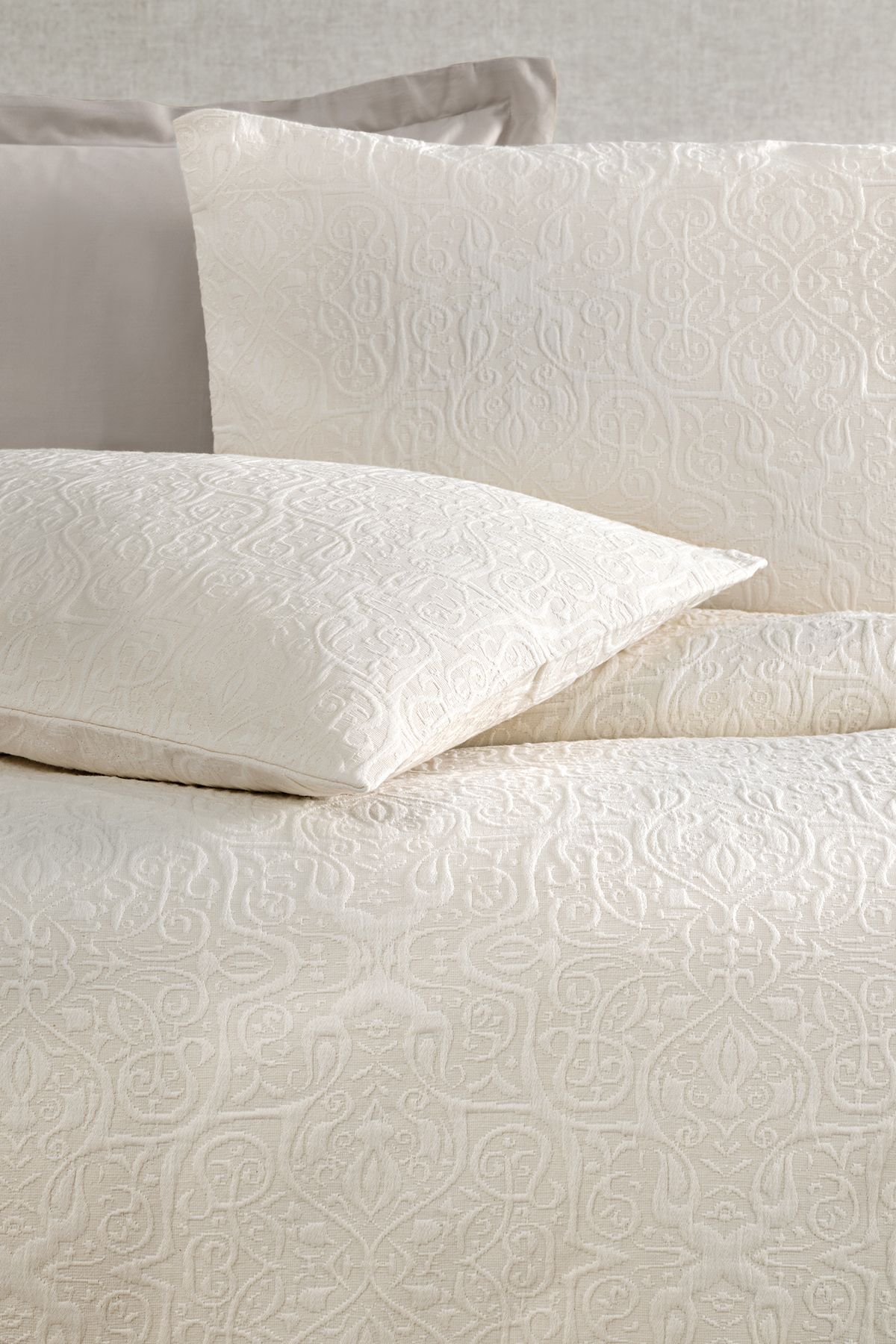 Yataş-Ecru Matos Matos Bedspread Set - Double 2