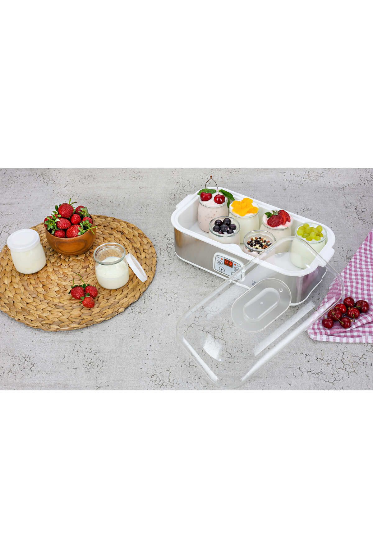 Zilan-Zilan ZLN6104 yogurt maker Gray, LED display, timer, adjustable thermostat 5