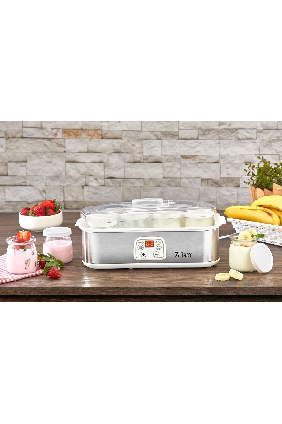 Zilan-Zilan ZLN6104 yogurt maker Gray, LED display, timer, adjustable thermostat 4