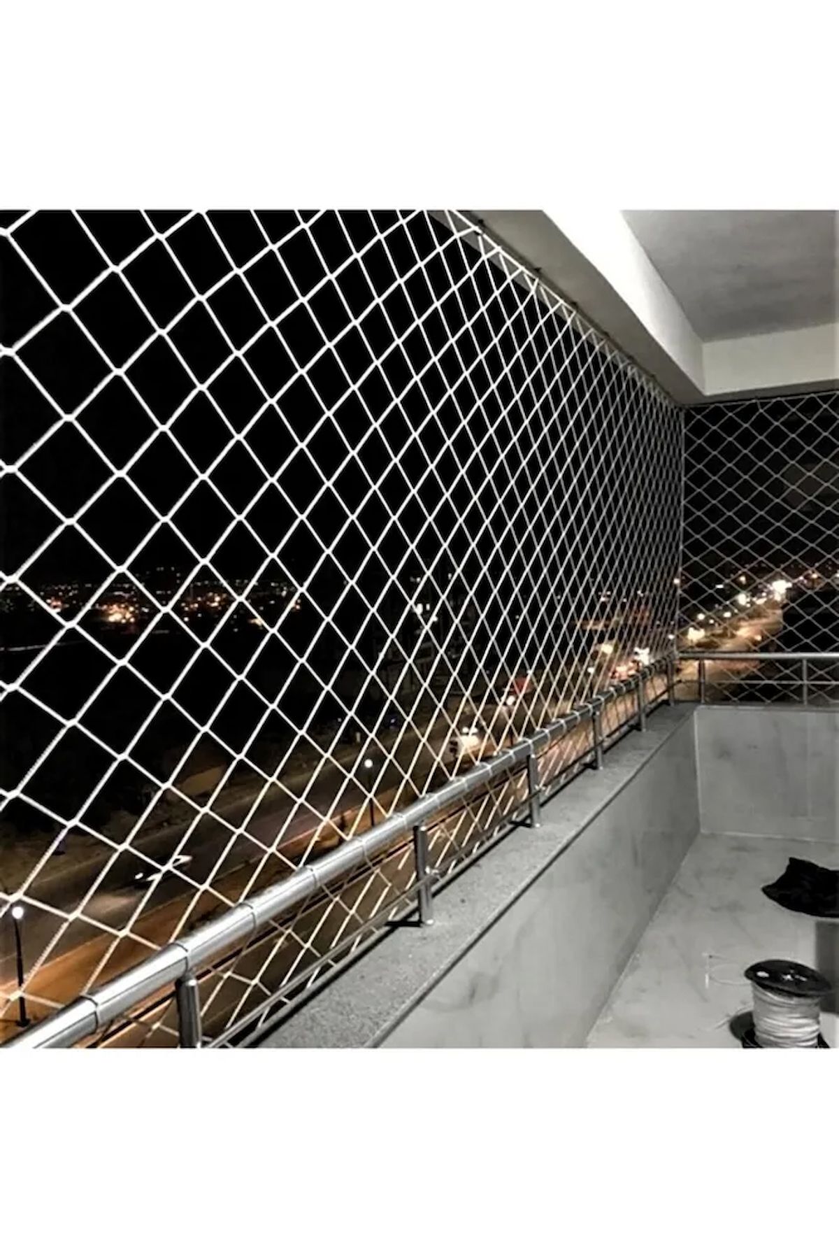 ÜN.K bahçefileleri105 2,50 X 15 Metre Çocuk Güvenlik Filesi Kalınlık 3 Mm Balkon Güvenlik Filesi Kedi Gü