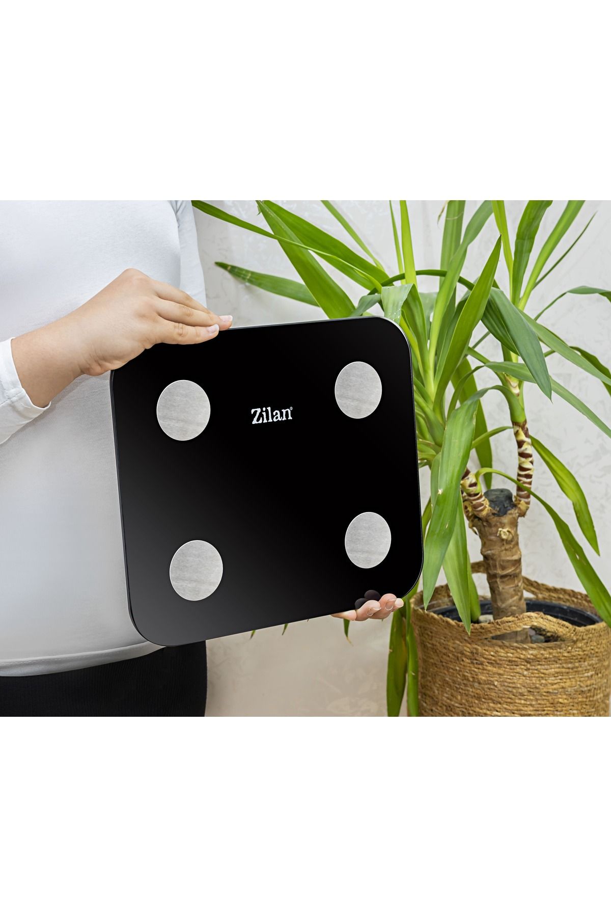 Zilan-Zilan ZLN9007 body scale made of tempered glass, capacity 3-180kg, OKOK application, LED display 5