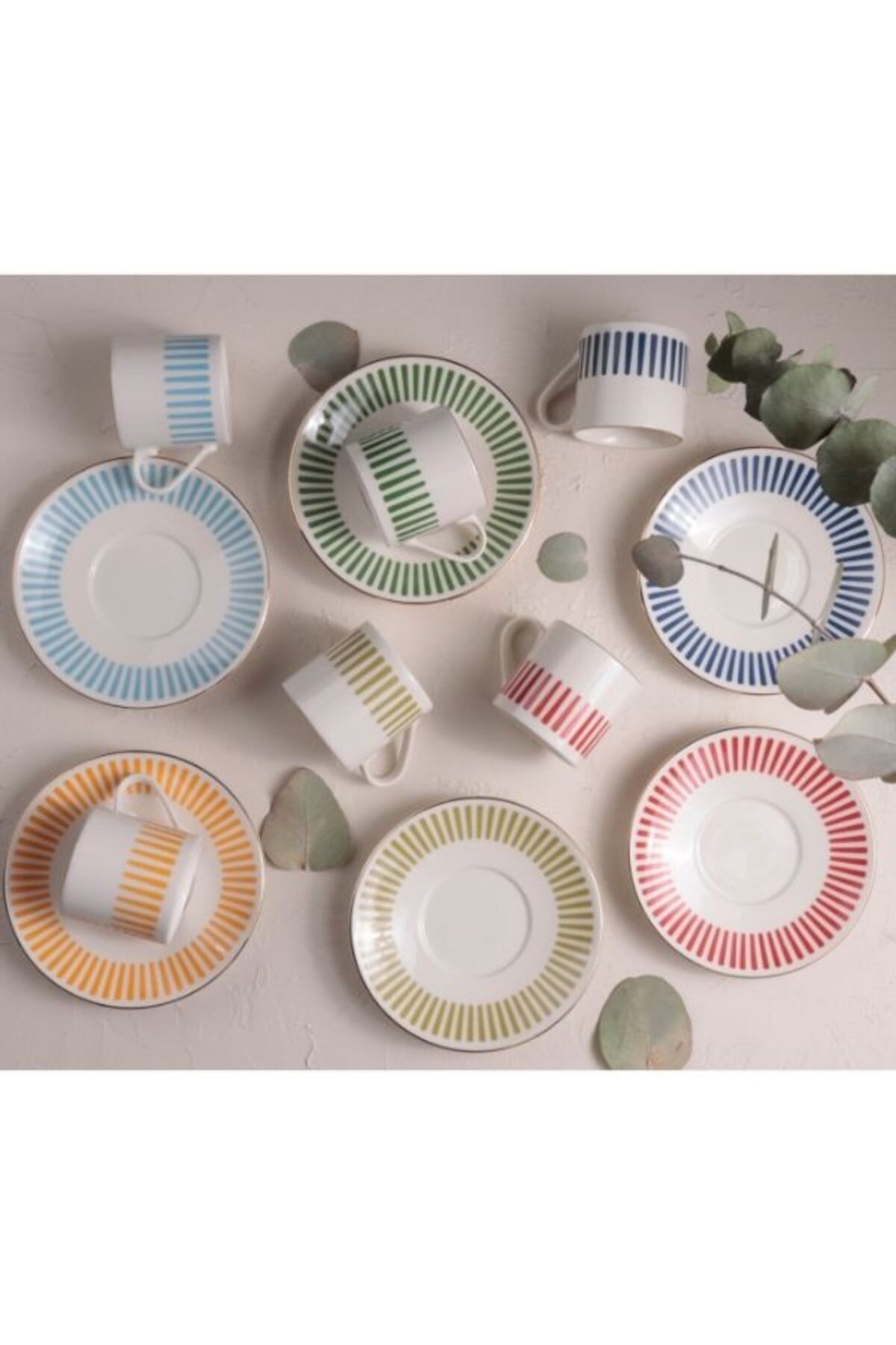 Viyalente-Porcelain Alya 12 Piece Mix Coffee Set 3