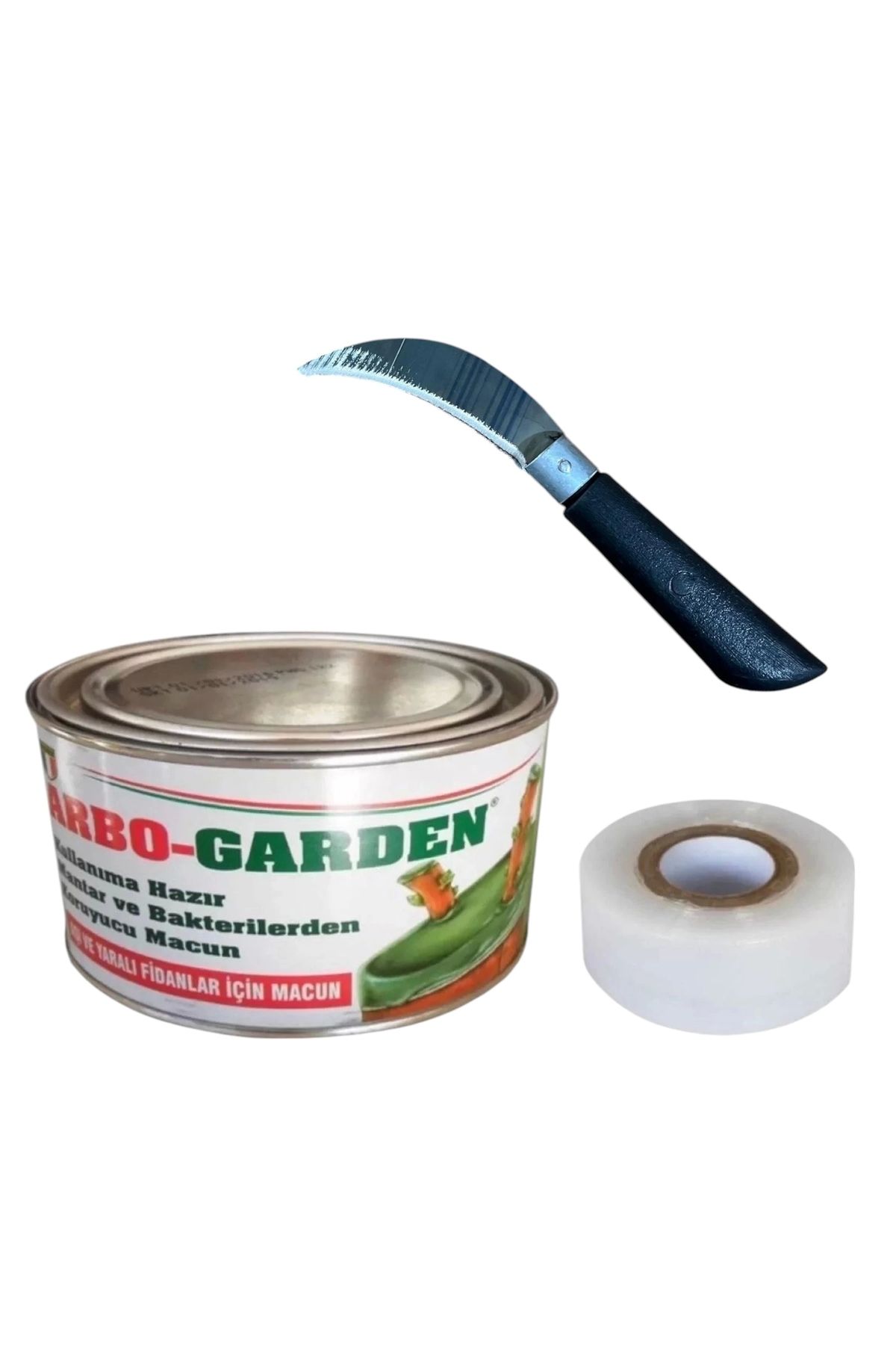 Arbo Garden Hazır Aşı Macunu Kullanıma 250 Gr Aşı Testeresi Aşı Bağlama Bandı 4 mm 135 Metre Şeffaf