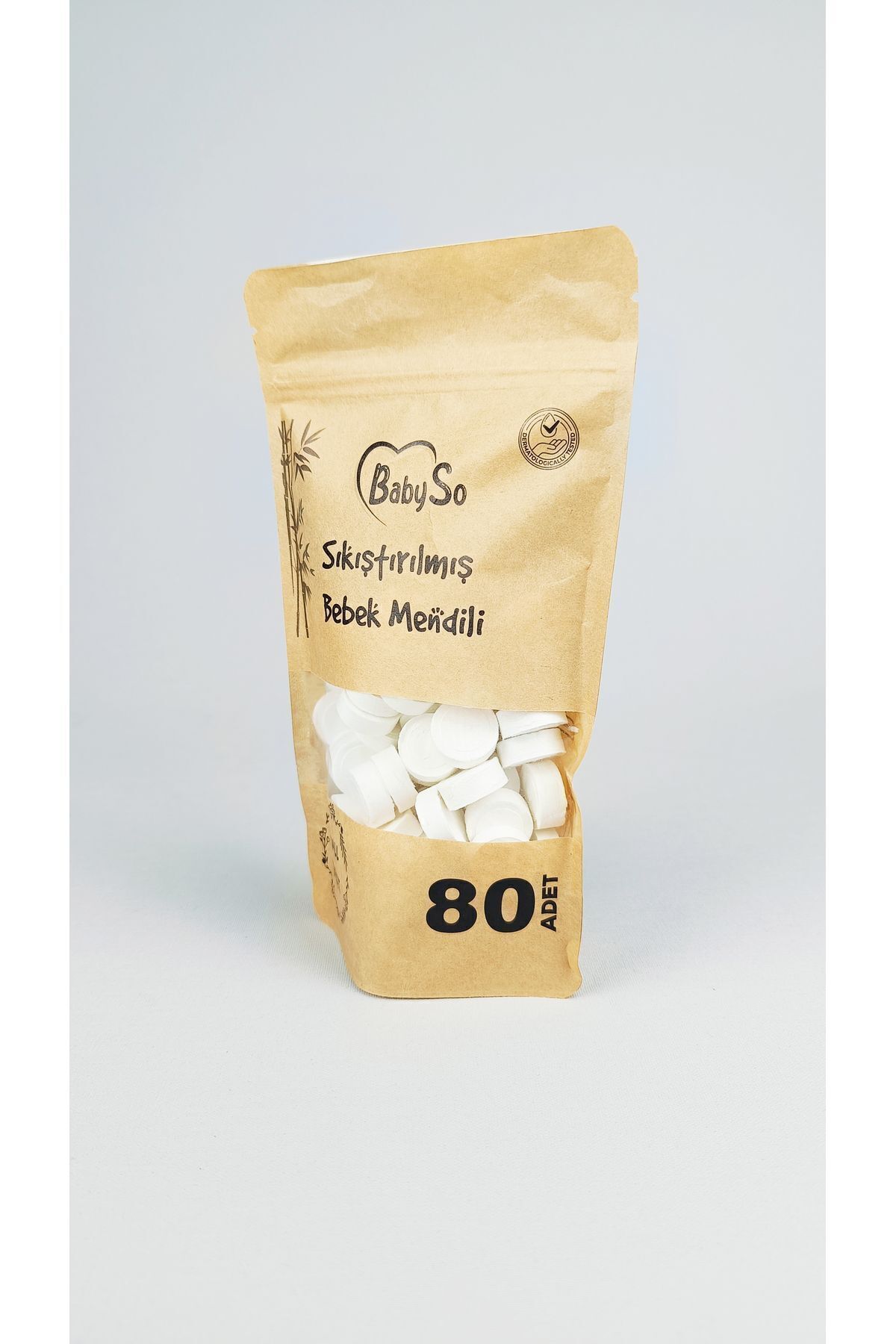 BABYSO Sıkıştırılmış Bebek Mendili 80 Adet Paket fotoğrafı 4 (önizleme)