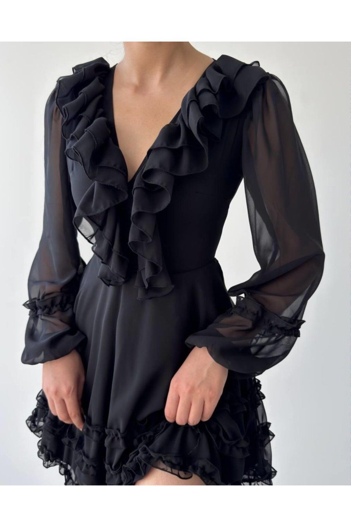 MRA Fashion Osıes Fırfırlı Elbise