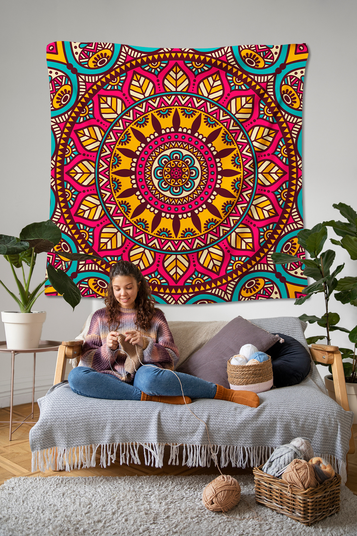 Herarosa-Mandala Wall Drape - High Quality Print 1
