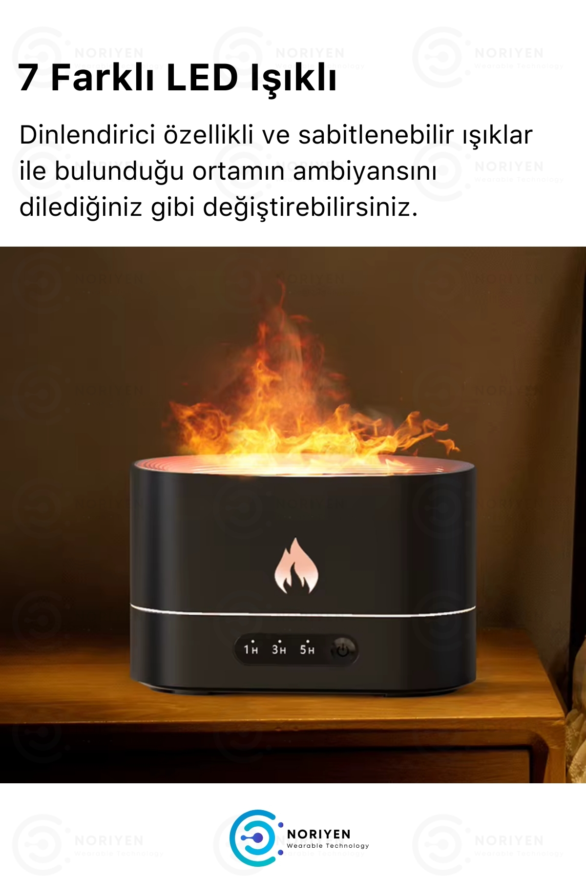 Yeni Nesil Alevli Şömine Hava Nemlendiricisi 250 ML Renkli Gece Işığı Buhar Makinesi Aroma Difüzör