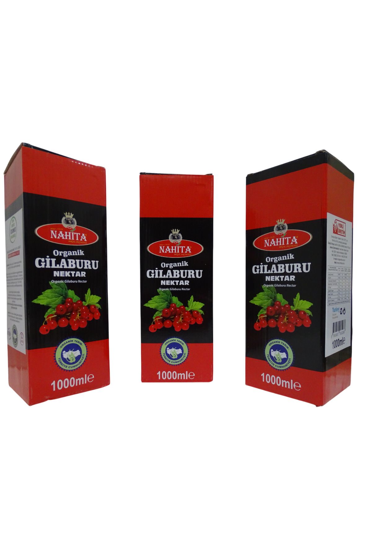 Nahita Gilaburu Nektarı 1000 ml x 3 Adet Organik Renklendirici, Koruyucu ilave şeker içermez