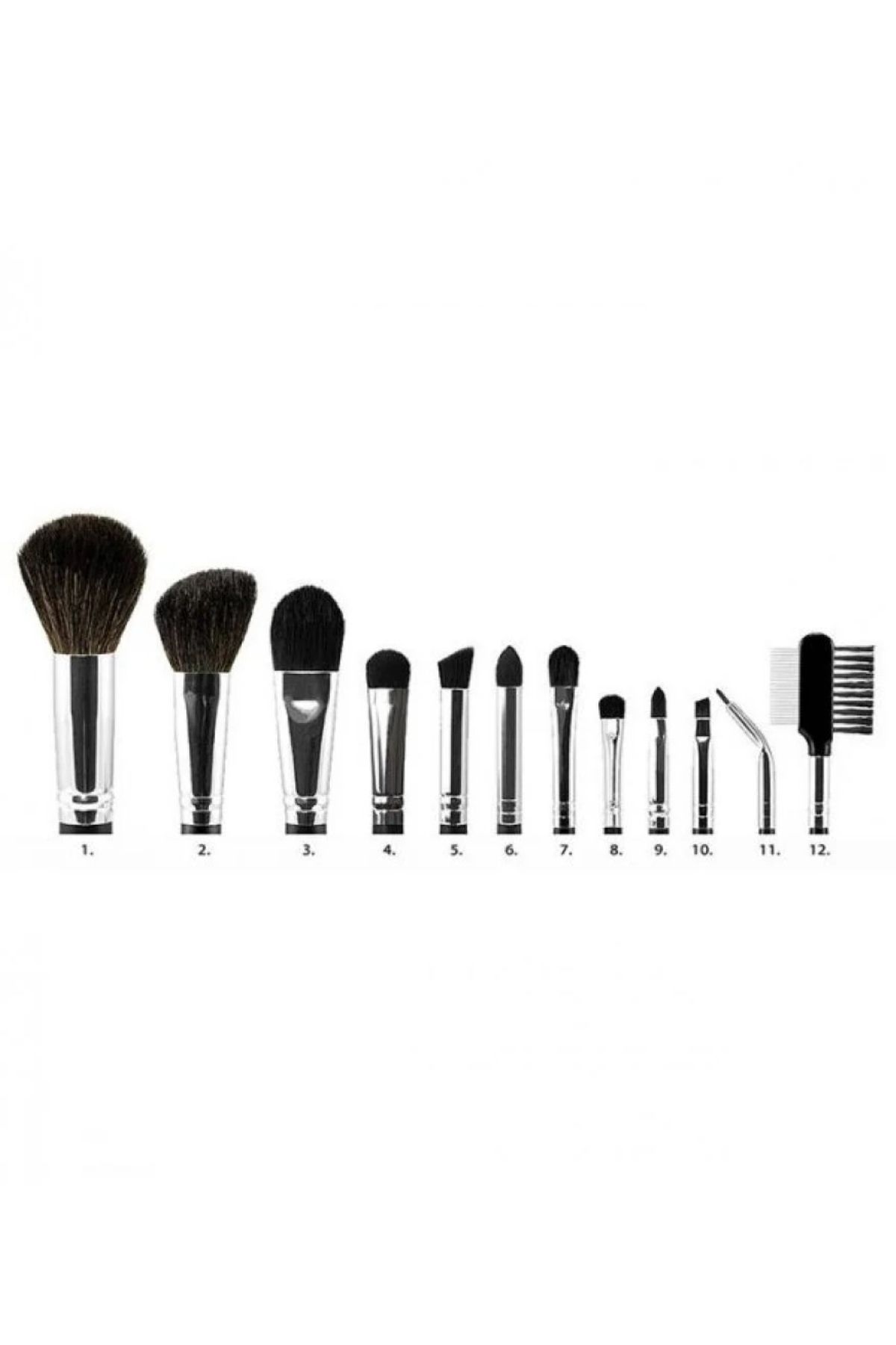 BRUSH-Coastal Scents 12 Brush Set with Case, Black and Silver 2