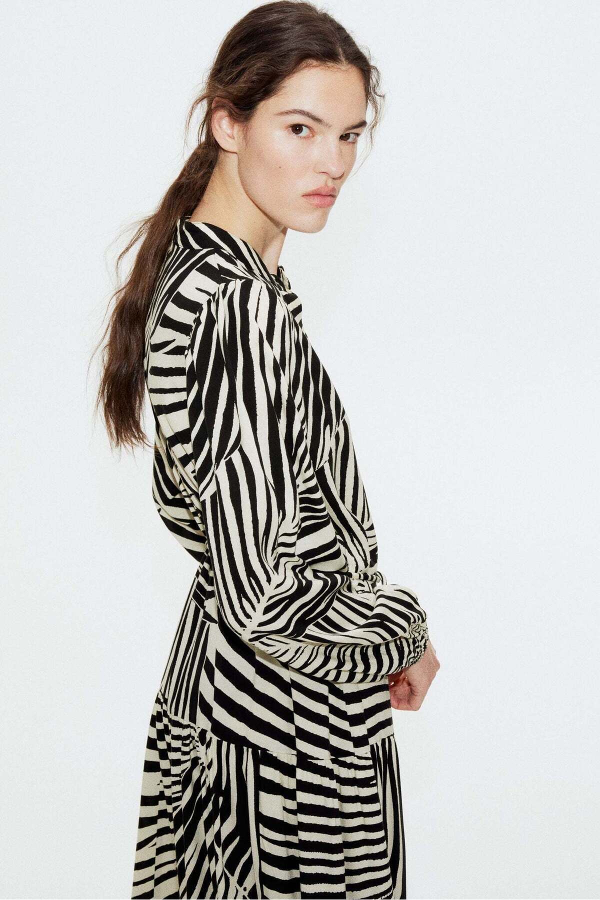 H&M-Long Puff-sleeved Dress 3