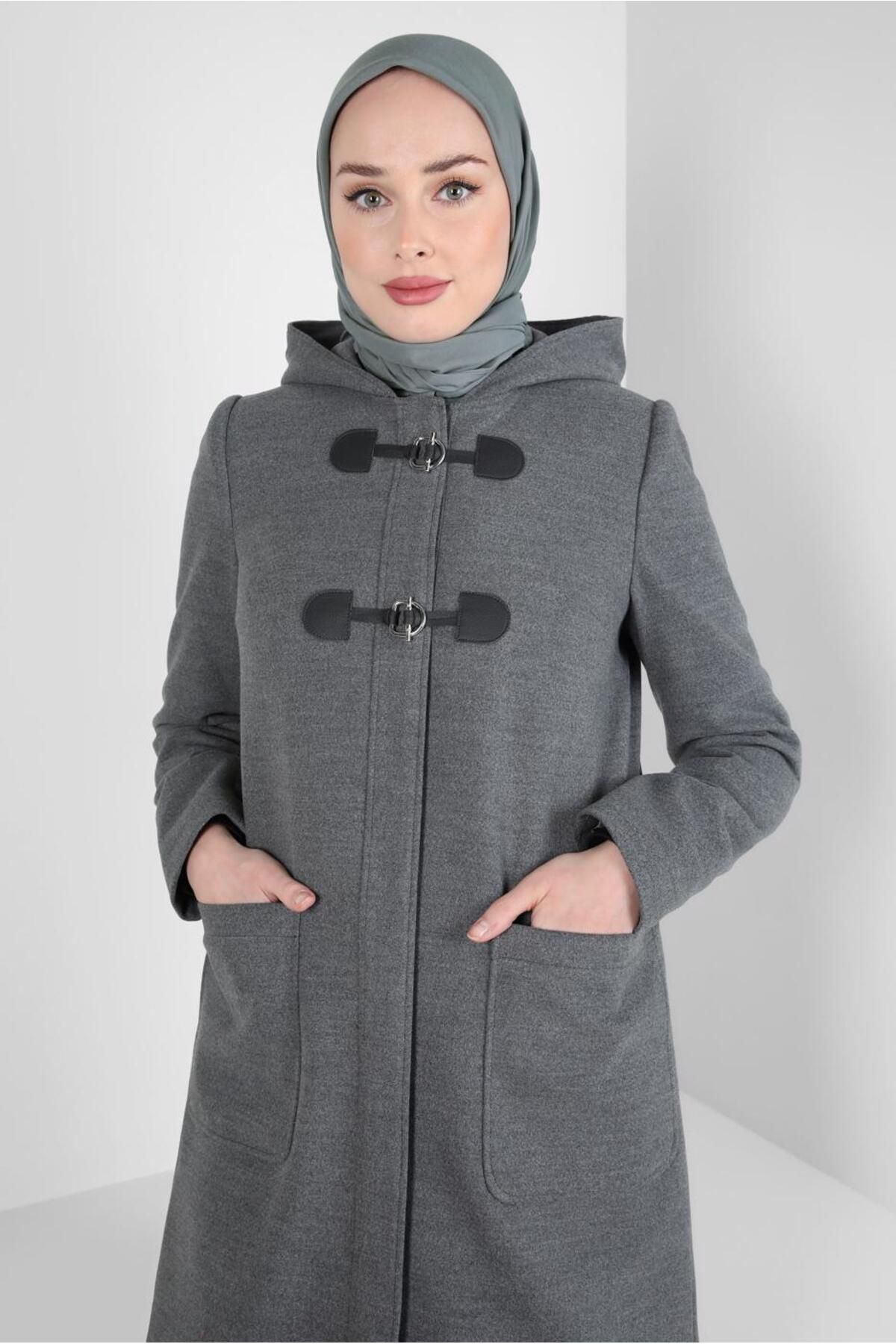 مانتو کلاه دار 90455 Alvina