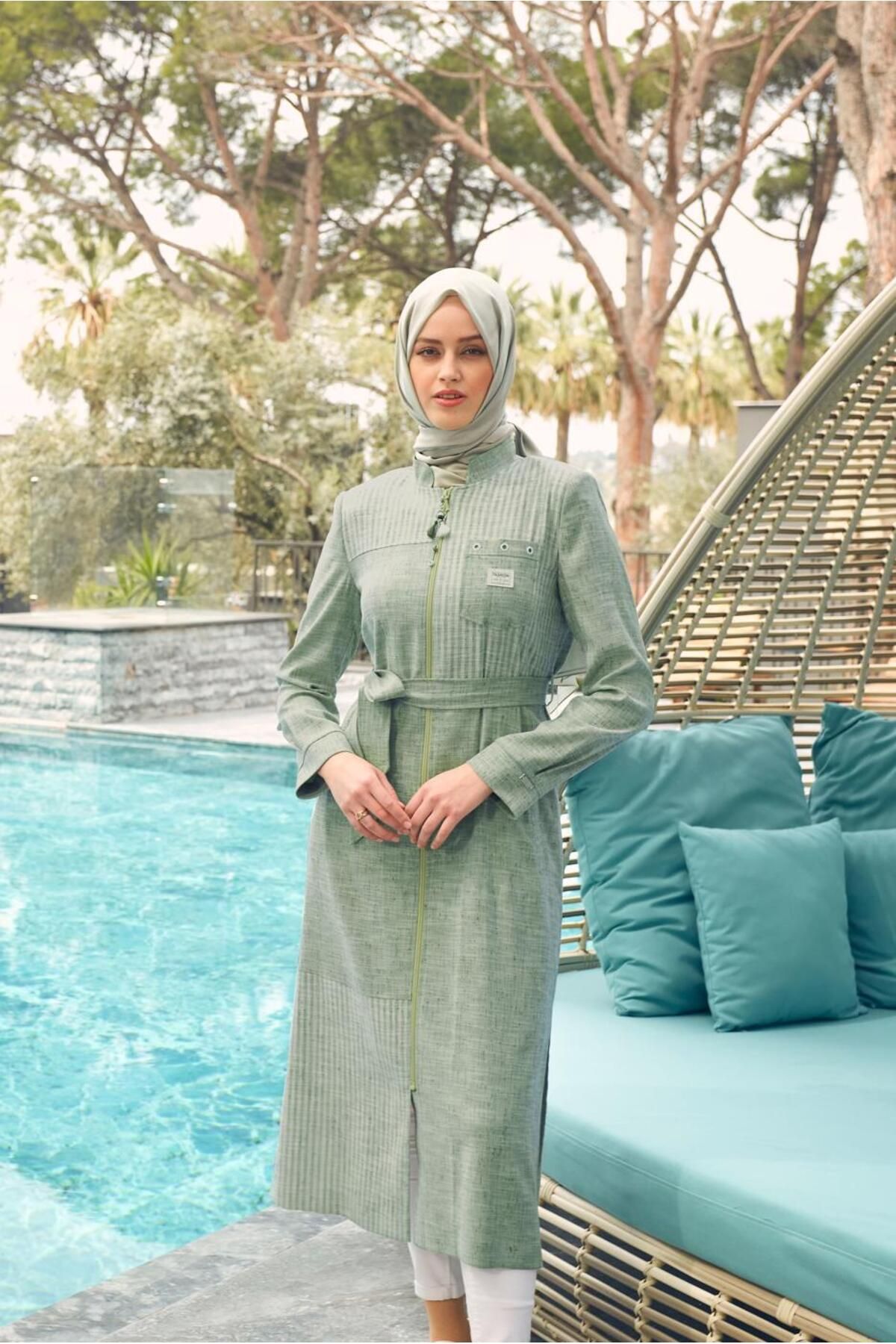 کت ترنچ زیپی دار 10769 YANI Alvina