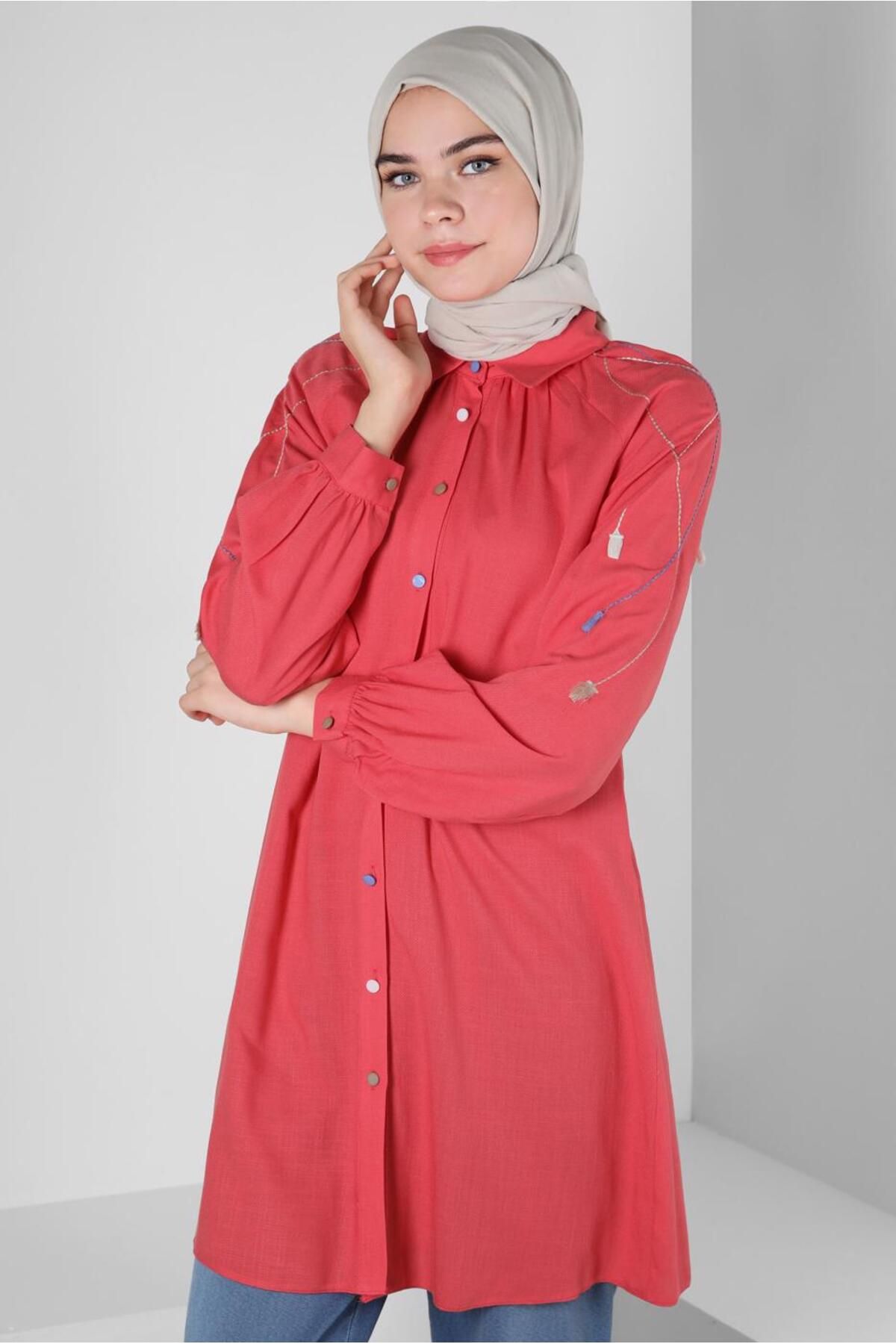 تونیک دکمه دار منگوله 43913 Alvina