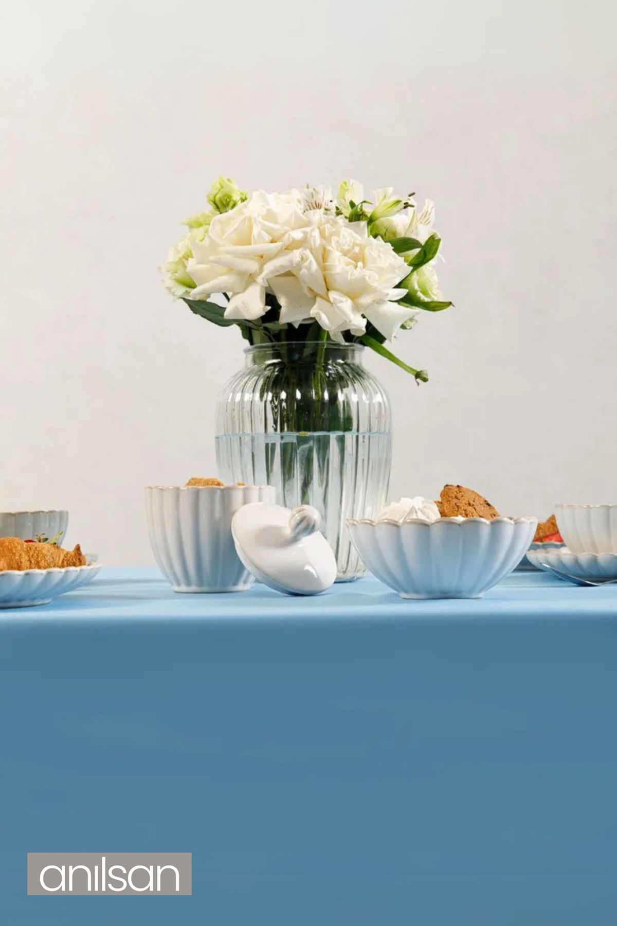 Anılsan-Light Blue Stain Resistant Table Cloth – Durable and Easy to Clean Table Cloth 4