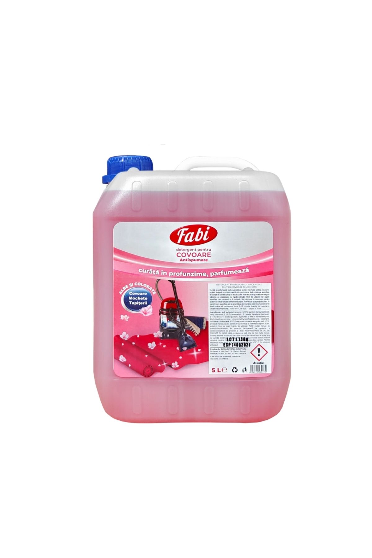 FABI Detergent Profesional Pentru Covor Si Mocheta, Injectie-extractie, Fabi, 5l - One Size