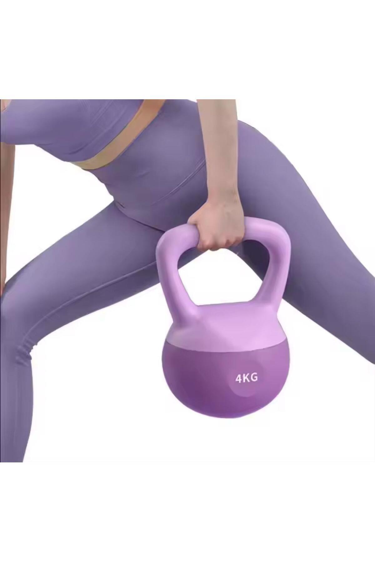 Leyaton 4 Kg Soft Kettlebell Yumuşak Tabanlı Metal Kumlu Ses Yapmaz Darbeye Dayanıklı