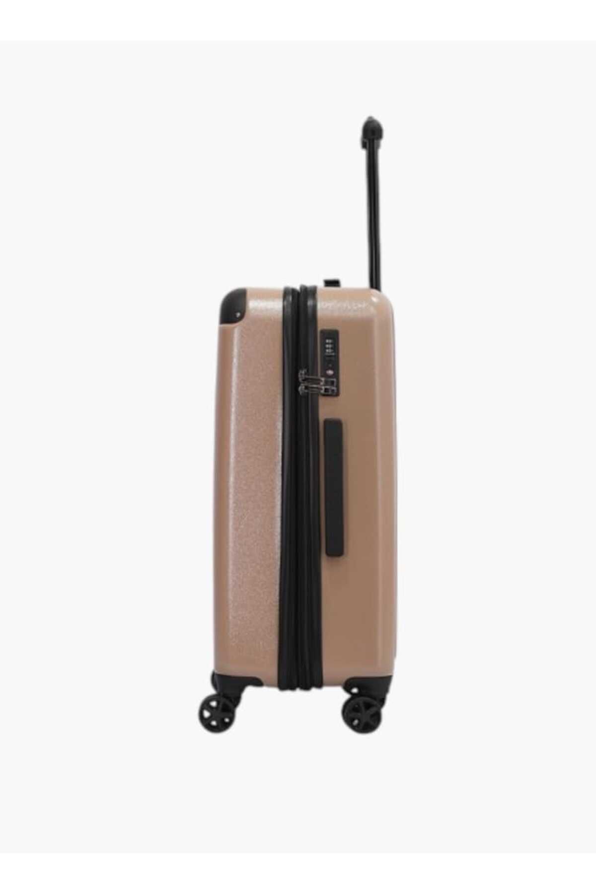 Calvin Klein-Logo Embossed Hardcase Trolley Bag with Retractable Handle _28-L - Check-In 4