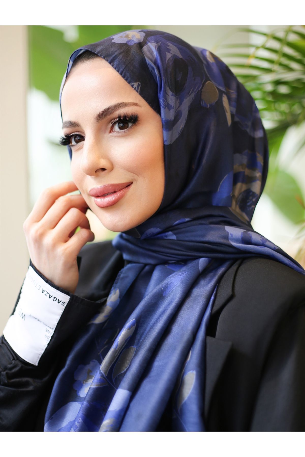 efdal şal eşarp-Rosa Pattern Imported Cotton Shawl 4