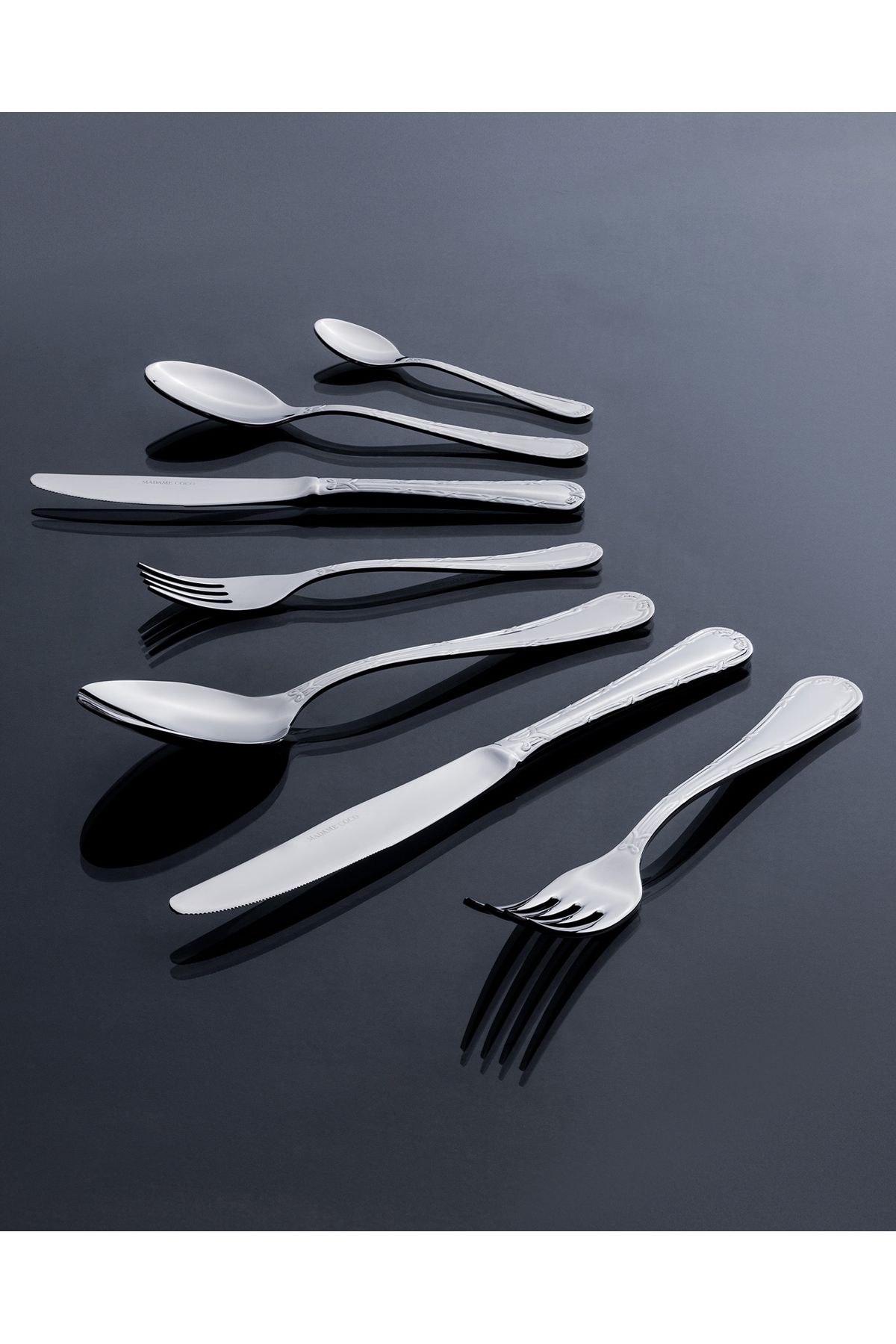 Madame Coco-Likya 42 Piece Fork Knife Spoon Set - Silver 1